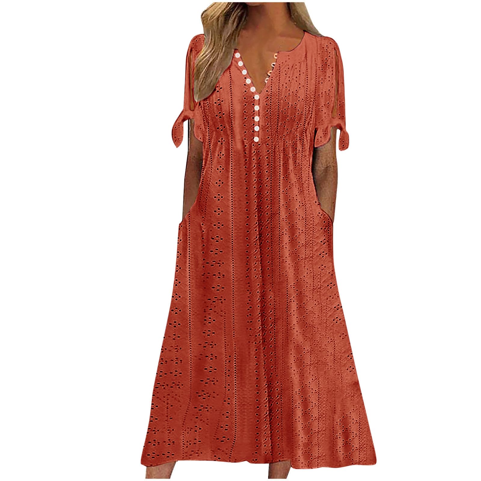 Foto 2 pulgar | Vestido De Verano Genérico Con Hombros Descubiertos Y Cuello En V 2025 - Venta Internacional.