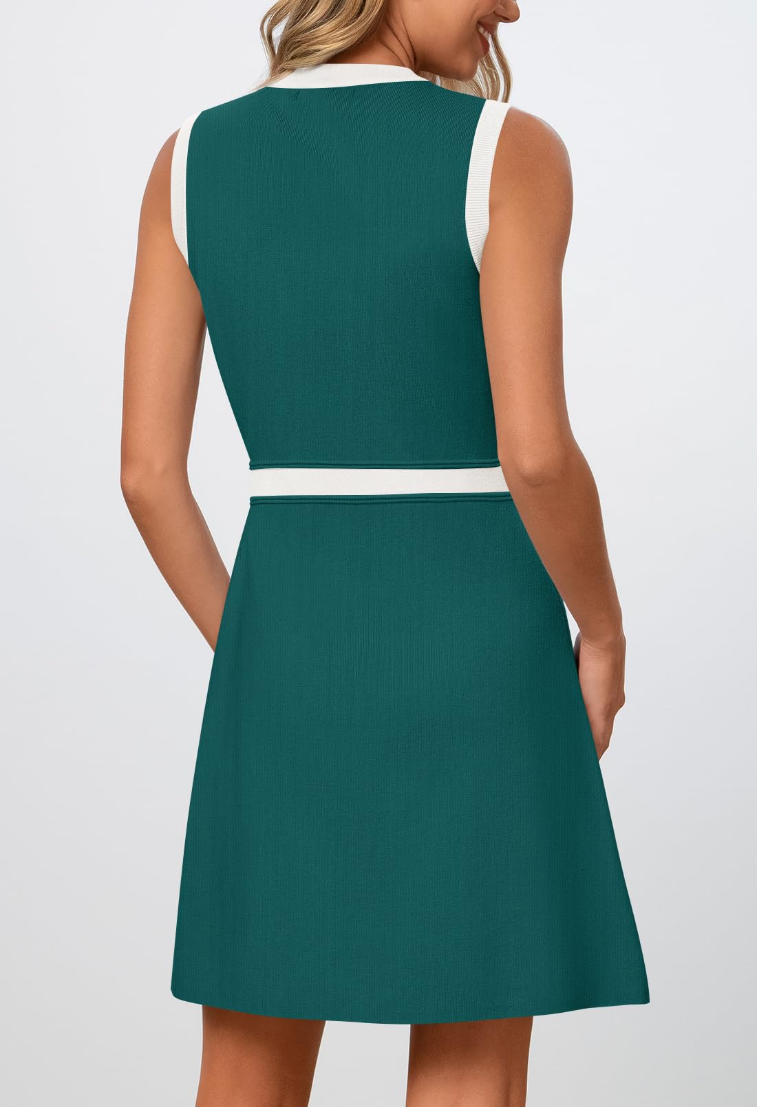 Foto 5 pulgar | Vestido Merokeety Para Mujer, Formal, De Trabajo, Mini, Verde Azulado, Talla S - Venta Internacional.