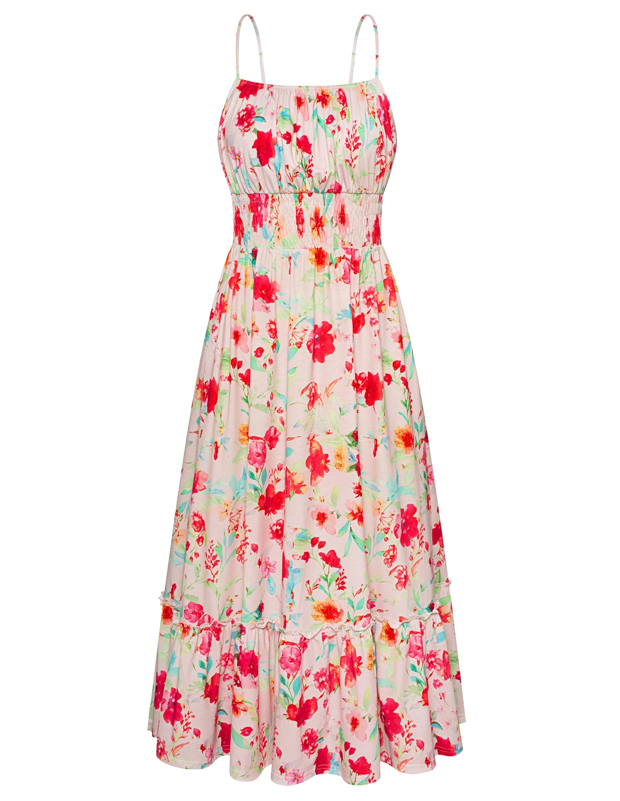 Vestido De Verano Grace Karin 2025 Maxi Floral Fluido Sin Mangas - Venta Internacional.