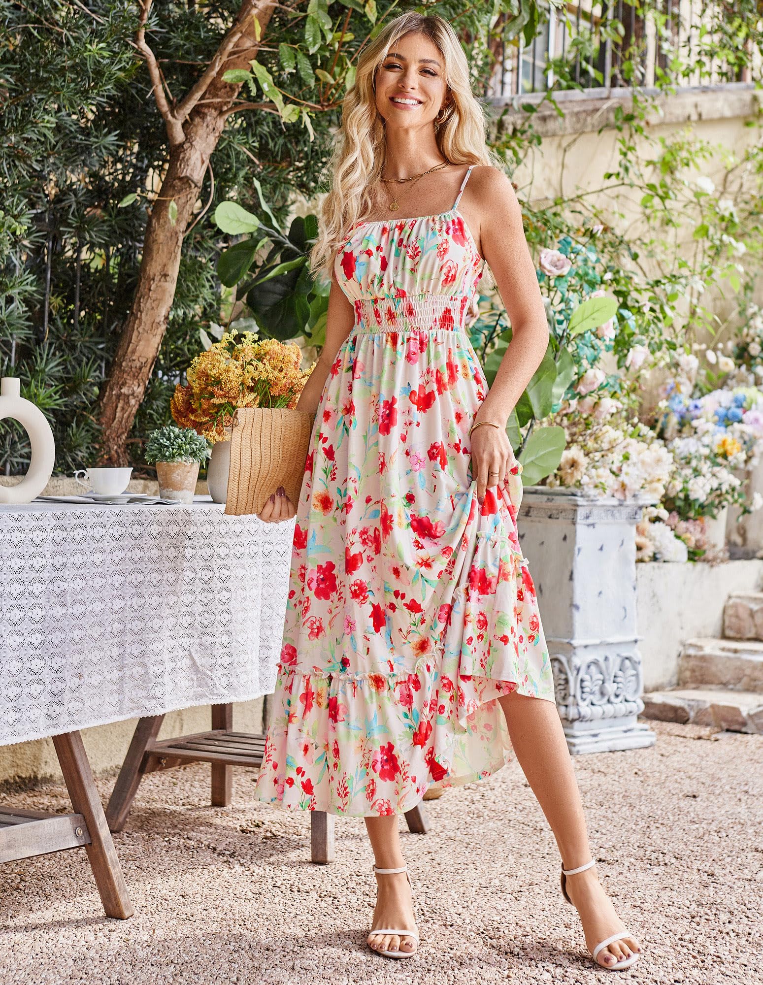 Foto 7 pulgar | Vestido De Verano Grace Karin 2025 Maxi Floral Fluido Sin Mangas - Venta Internacional.