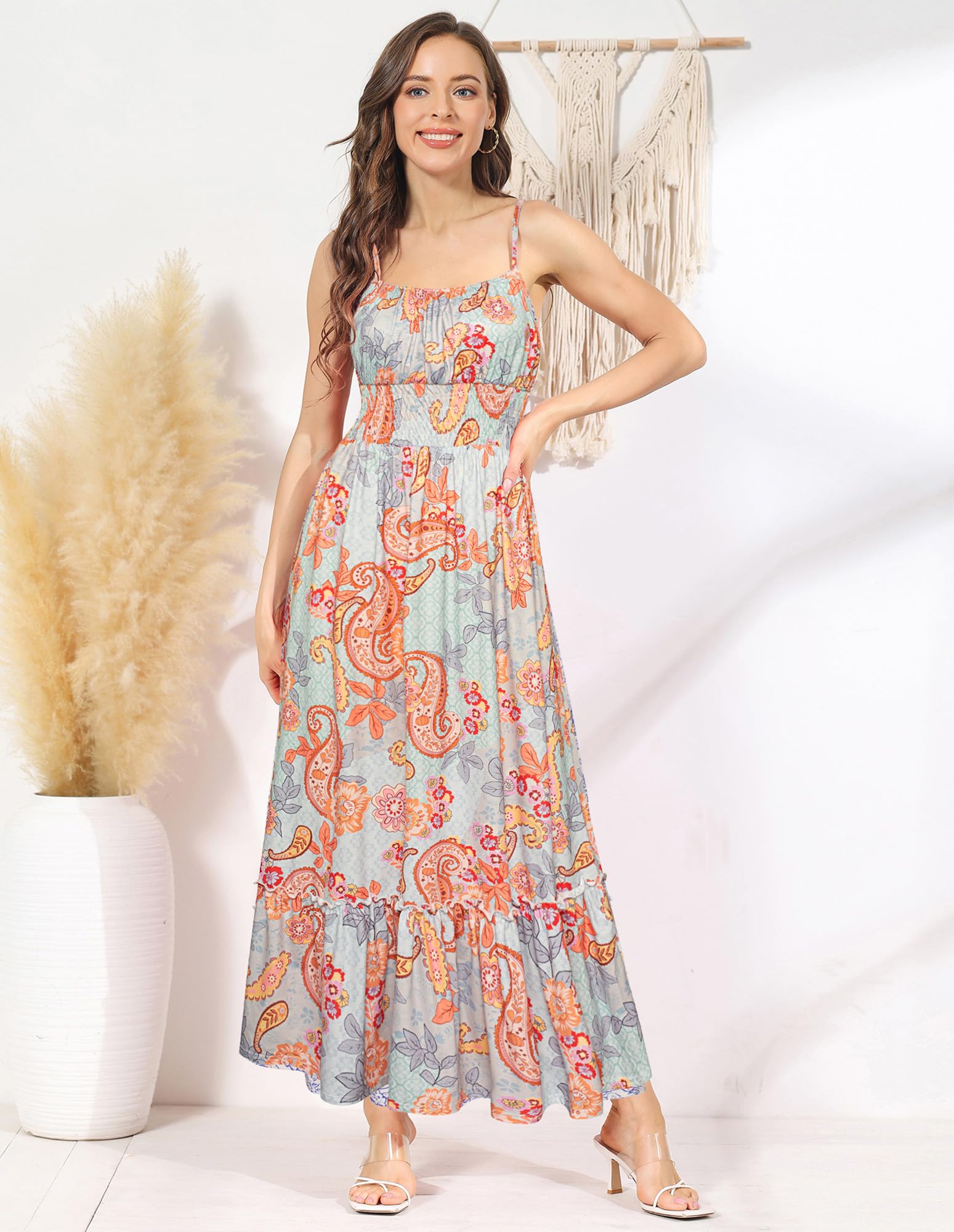 Foto 4 pulgar | Vestido Grace Karin 2025, Maxi Casual, Floral, Azul, Talla S - Venta Internacional.