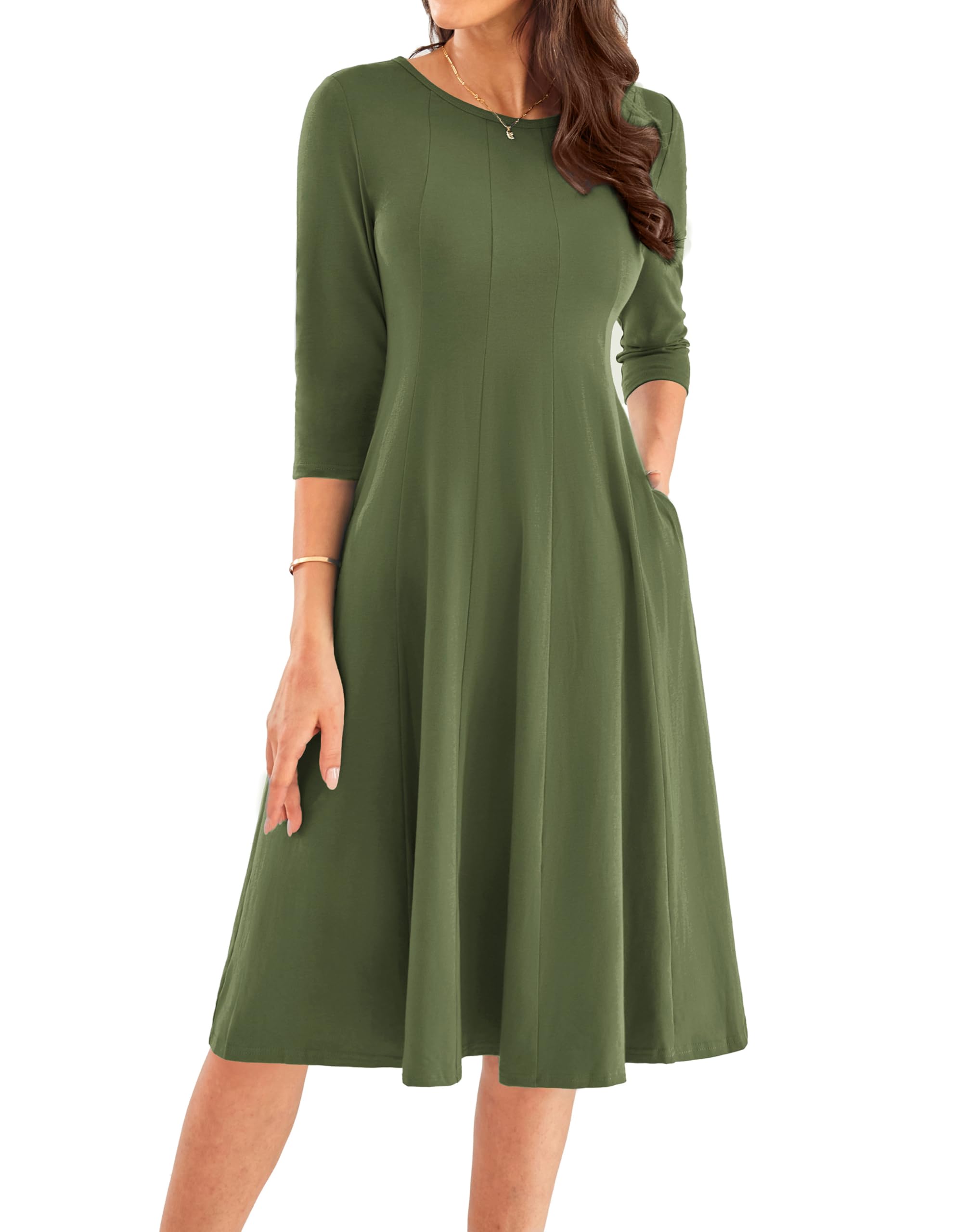 Vestido Grace Karin, Casual, Holgado, Cuello Redondo, Algodón - Venta Internacional.