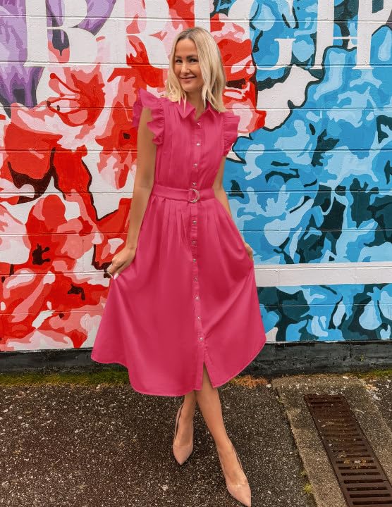 Foto 5 | Vestido Midi Zesica 2025 De Verano Bohemio Con Cuello En V Y Manga Ondulada - Venta Internacional.