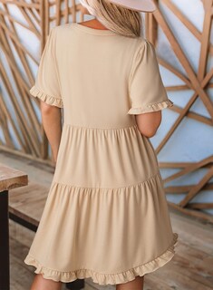 Foto 2 | Vestido Dokotoo Primavera-verano Para Mujer Con Cuello En V Y Manga Corta - Venta Internacional.