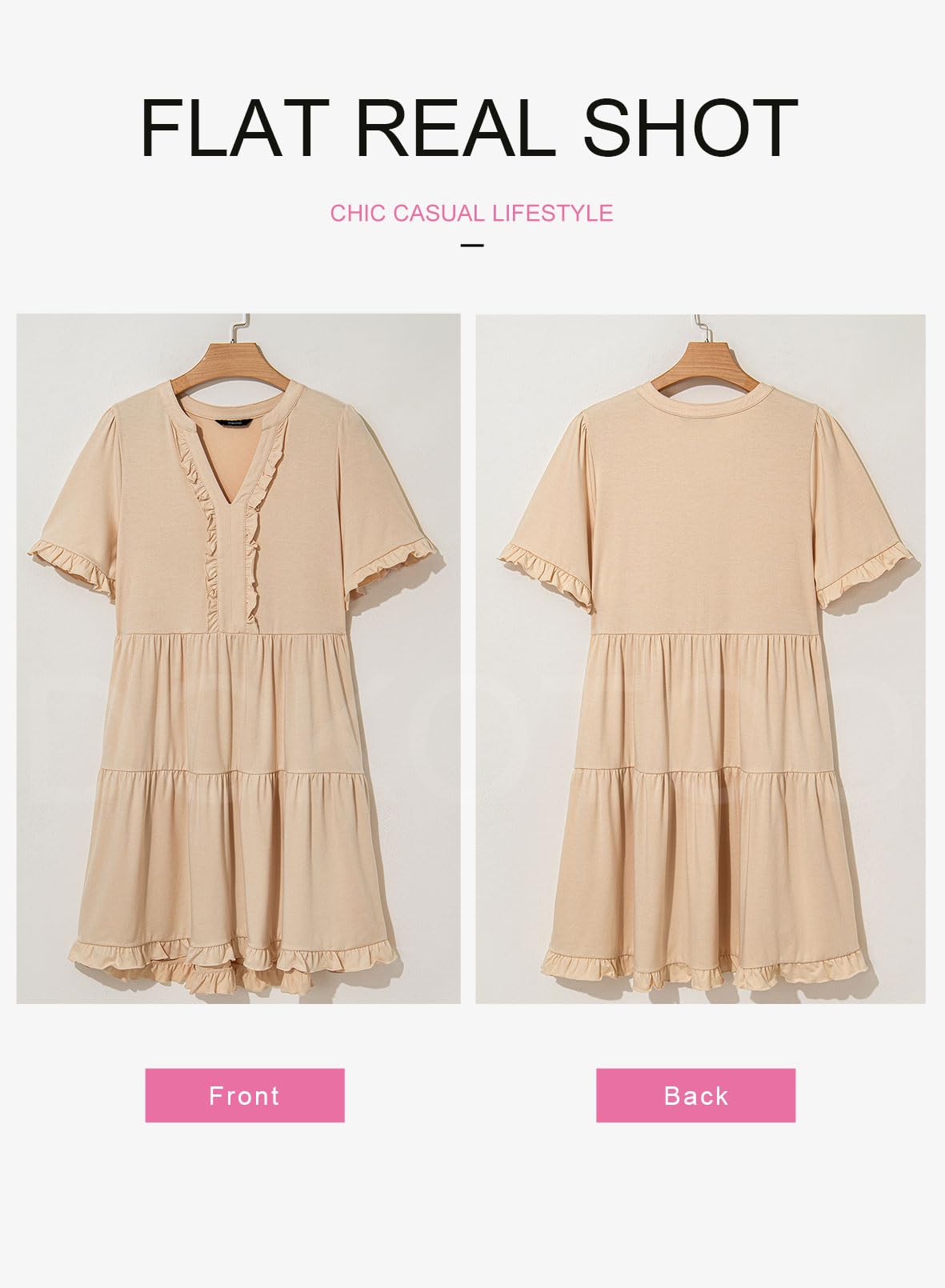 Foto 4 pulgar | Vestido Dokotoo Primavera-verano Para Mujer Con Cuello En V Y Manga Corta - Venta Internacional.