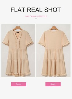 Foto 3 | Vestido Dokotoo Primavera-verano Para Mujer Con Cuello En V Y Manga Corta - Venta Internacional.