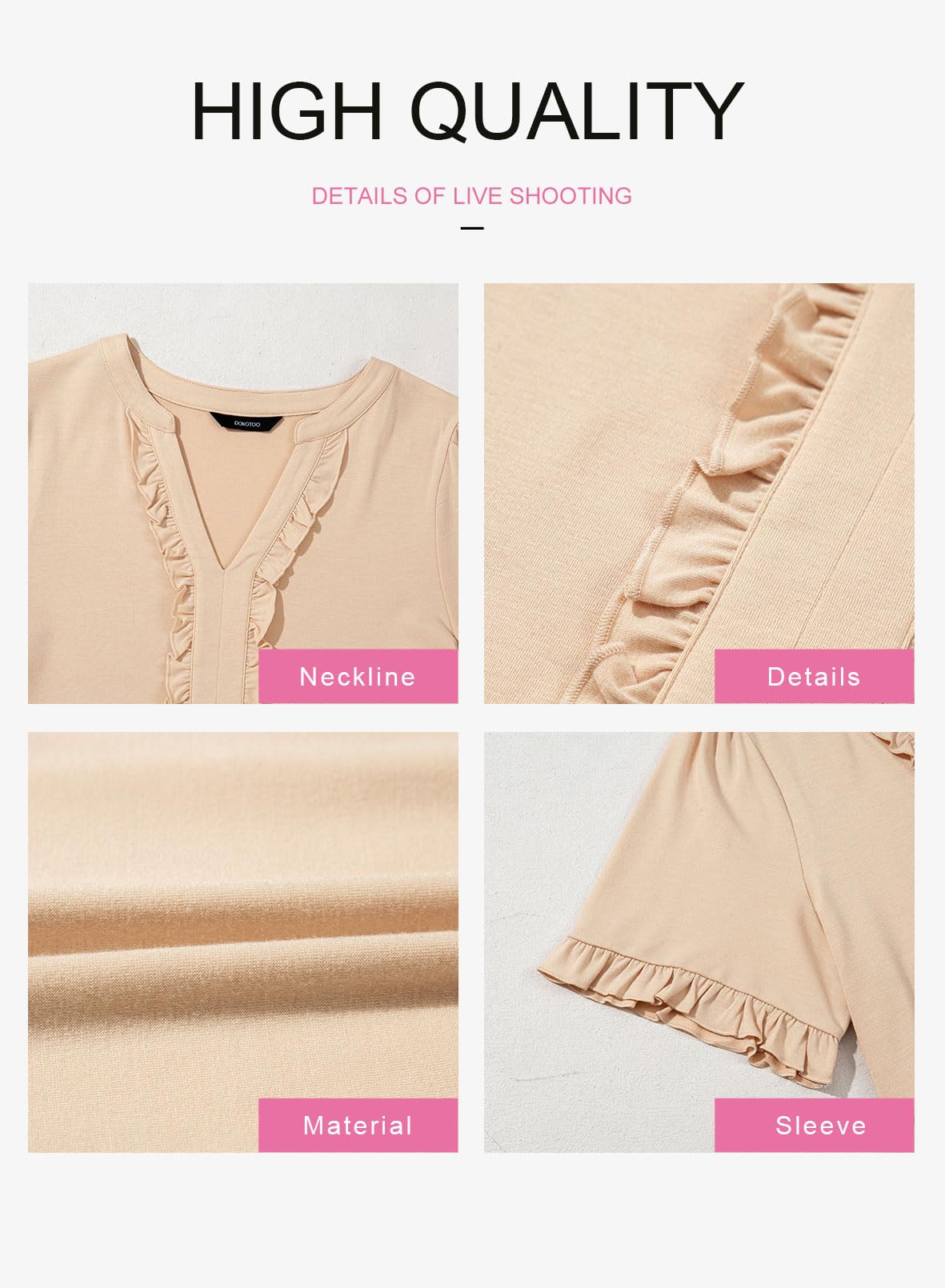 Foto 7 pulgar | Vestido Dokotoo Primavera-verano Para Mujer Con Cuello En V Y Manga Corta - Venta Internacional.
