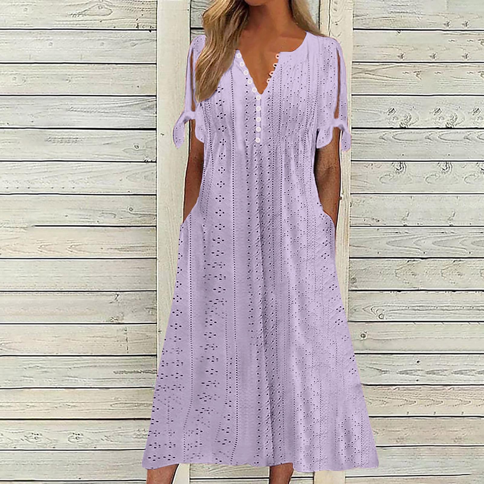 Foto 3 pulgar | Vestido De Verano Genérico Con Hombros Descubiertos Y Cuello En V 2025 - Venta Internacional.