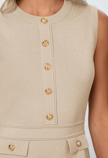 Foto 5 | Vestido Merokeety Para Mujer, Formal, De Trabajo, Sin Mangas, Tamaño Mini Avena - Venta Internacional.