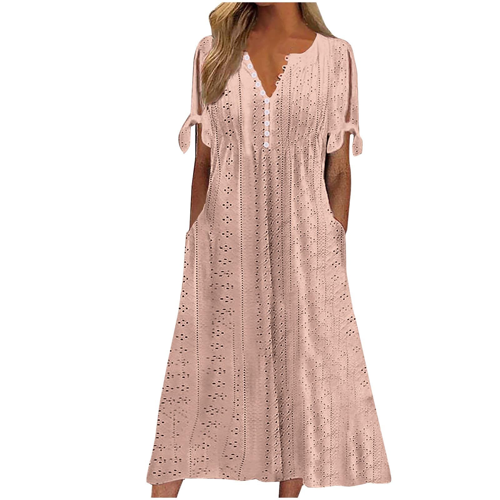 Foto 2 pulgar | Vestido De Verano Genérico Con Hombros Descubiertos Y Cuello En V 2025 - Venta Internacional.
