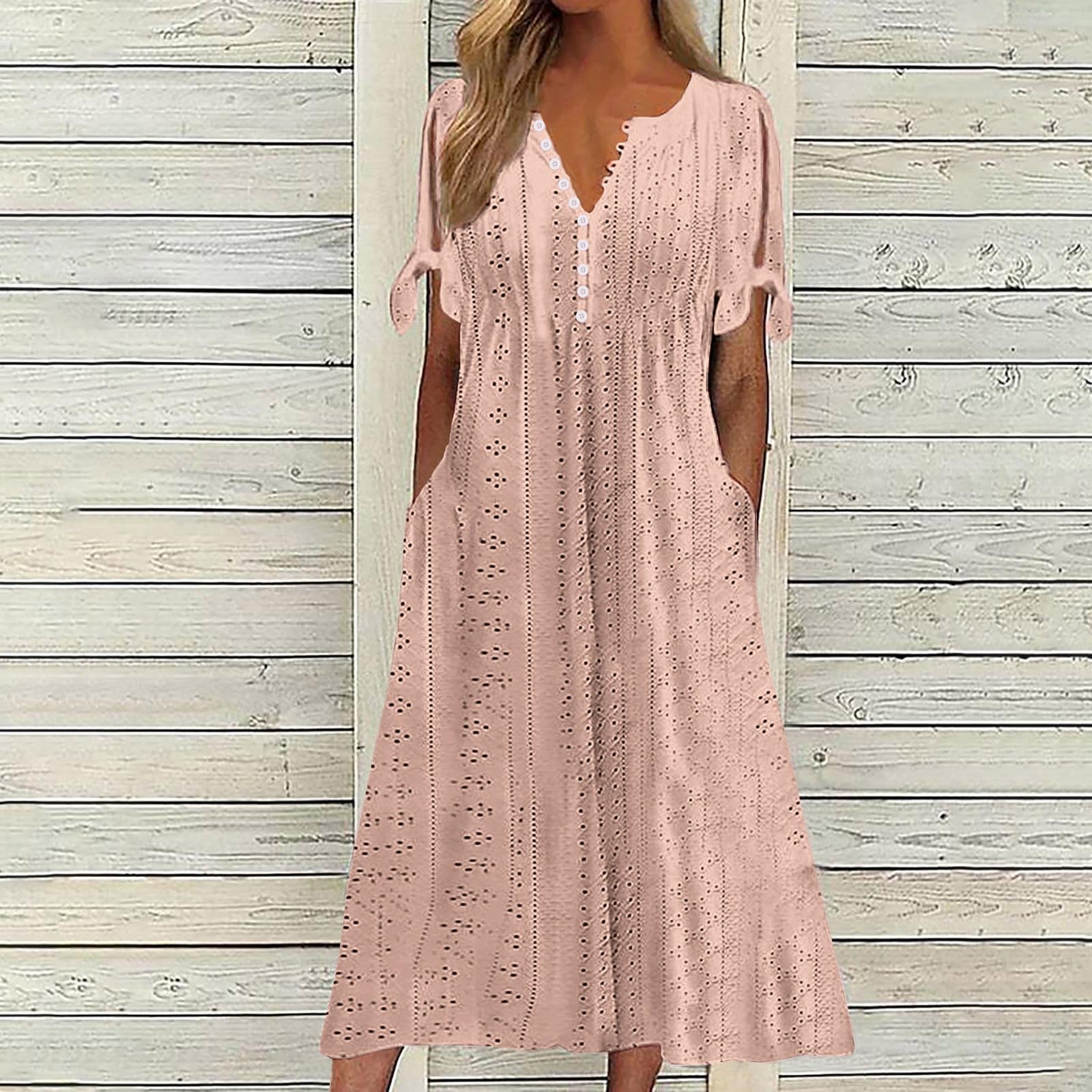 Foto 3 pulgar | Vestido De Verano Genérico Con Hombros Descubiertos Y Cuello En V 2025 - Venta Internacional.