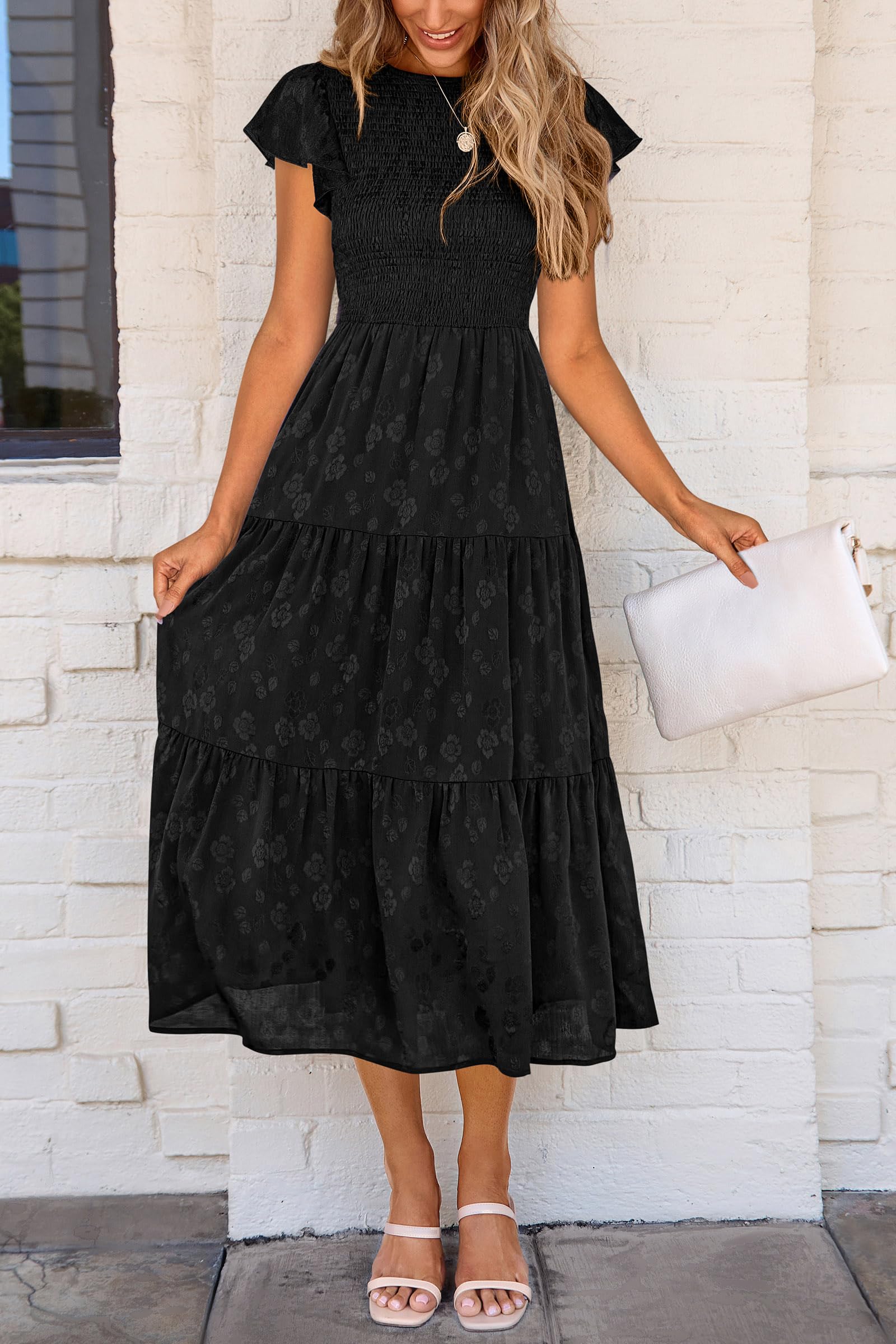 Foto 6 pulgar | Vestido Midi Prettygarden Con Estampado Floral Para Verano 2025 Para Mujer - Venta Internacional.