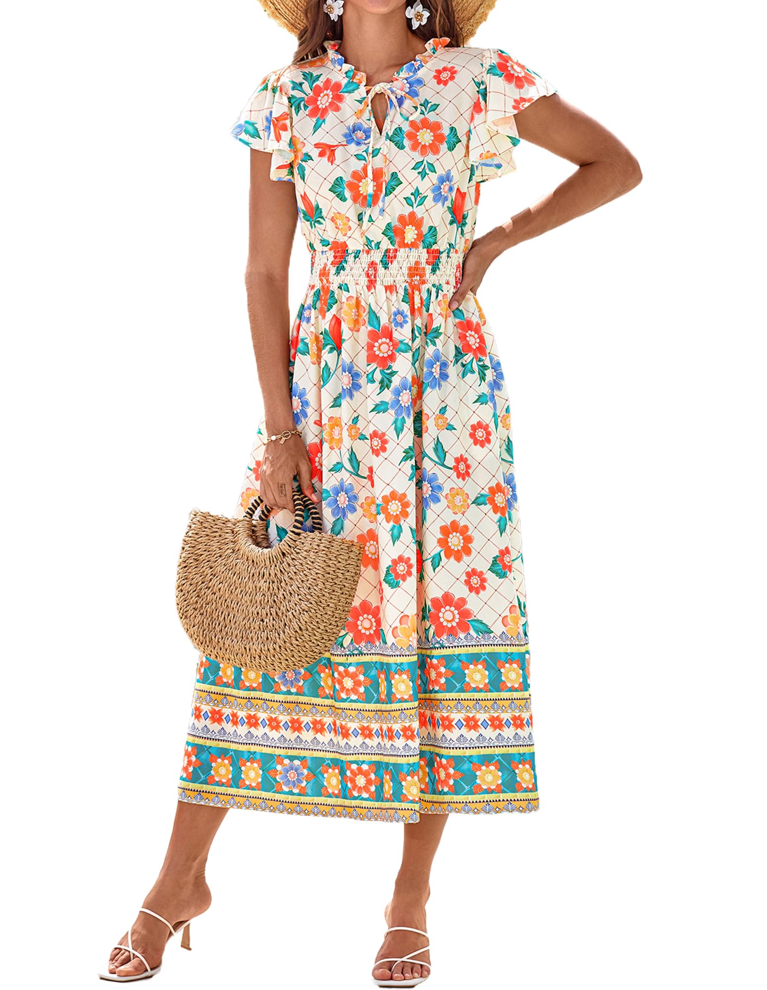 Foto 2 pulgar | Vestido Grace Karin Con Estampado Floral Bohemio Casual De Verano Para Mujer - Venta Internacional.