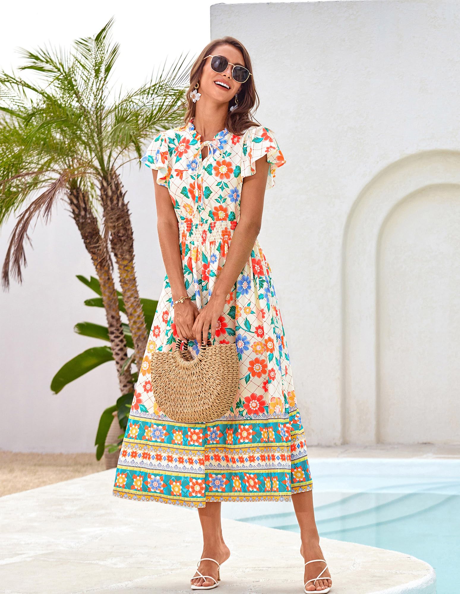 Foto 3 pulgar | Vestido Grace Karin Con Estampado Floral Bohemio Casual De Verano Para Mujer - Venta Internacional.