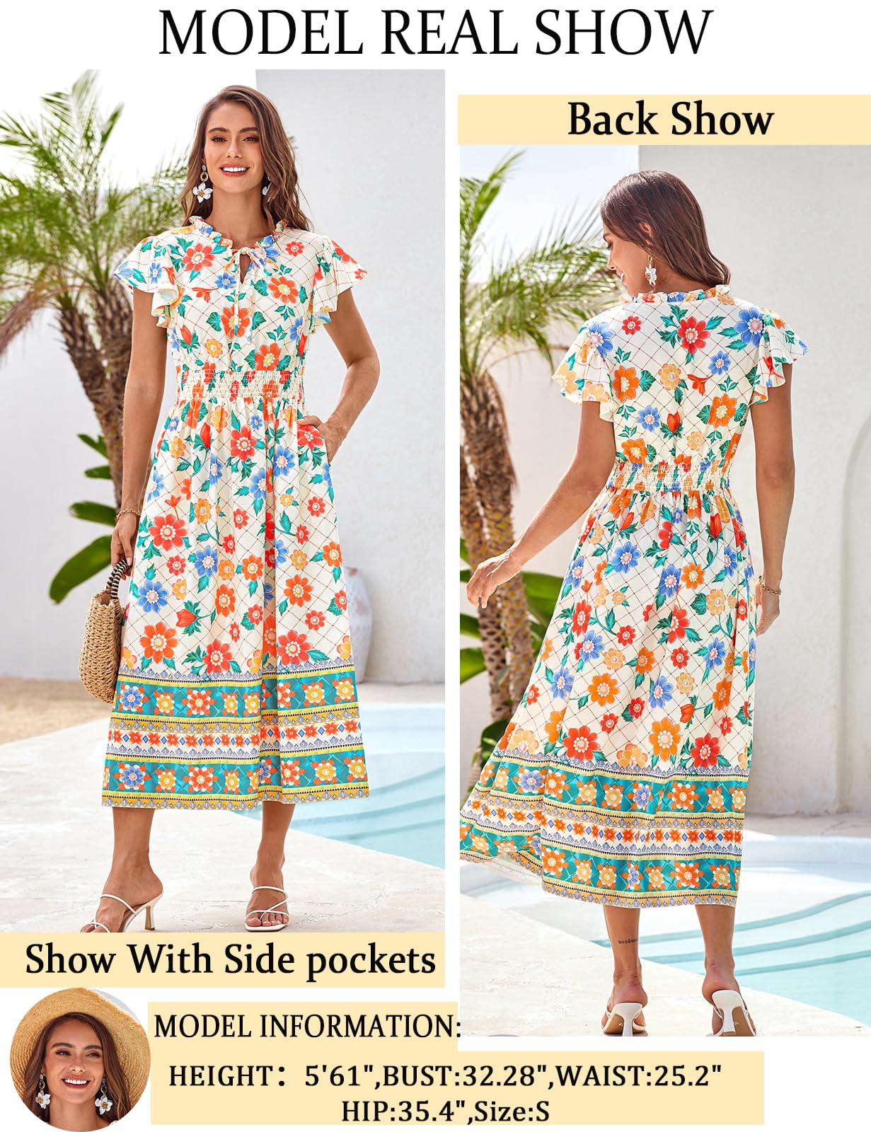 Foto 4 pulgar | Vestido Grace Karin Con Estampado Floral Bohemio Casual De Verano Para Mujer - Venta Internacional.