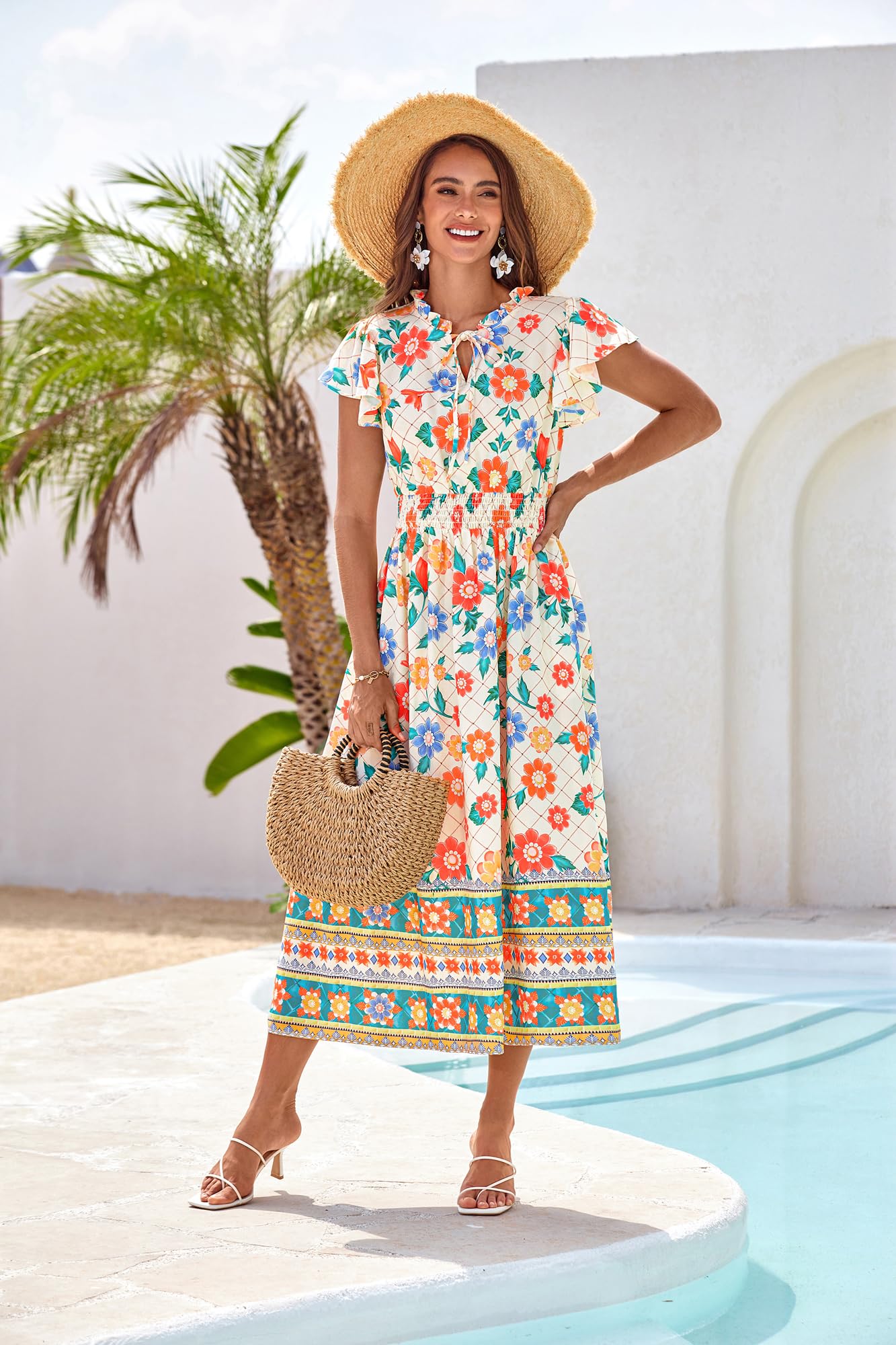 Foto 6 pulgar | Vestido Grace Karin Con Estampado Floral Bohemio Casual De Verano Para Mujer - Venta Internacional.