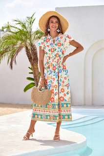 Foto 5 | Vestido Grace Karin Con Estampado Floral Bohemio Casual De Verano Para Mujer - Venta Internacional.