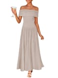 Vestido Largo Zesica 2025 De Verano Con Hombros Descubiertos Para Mujer - Venta Internacional.
