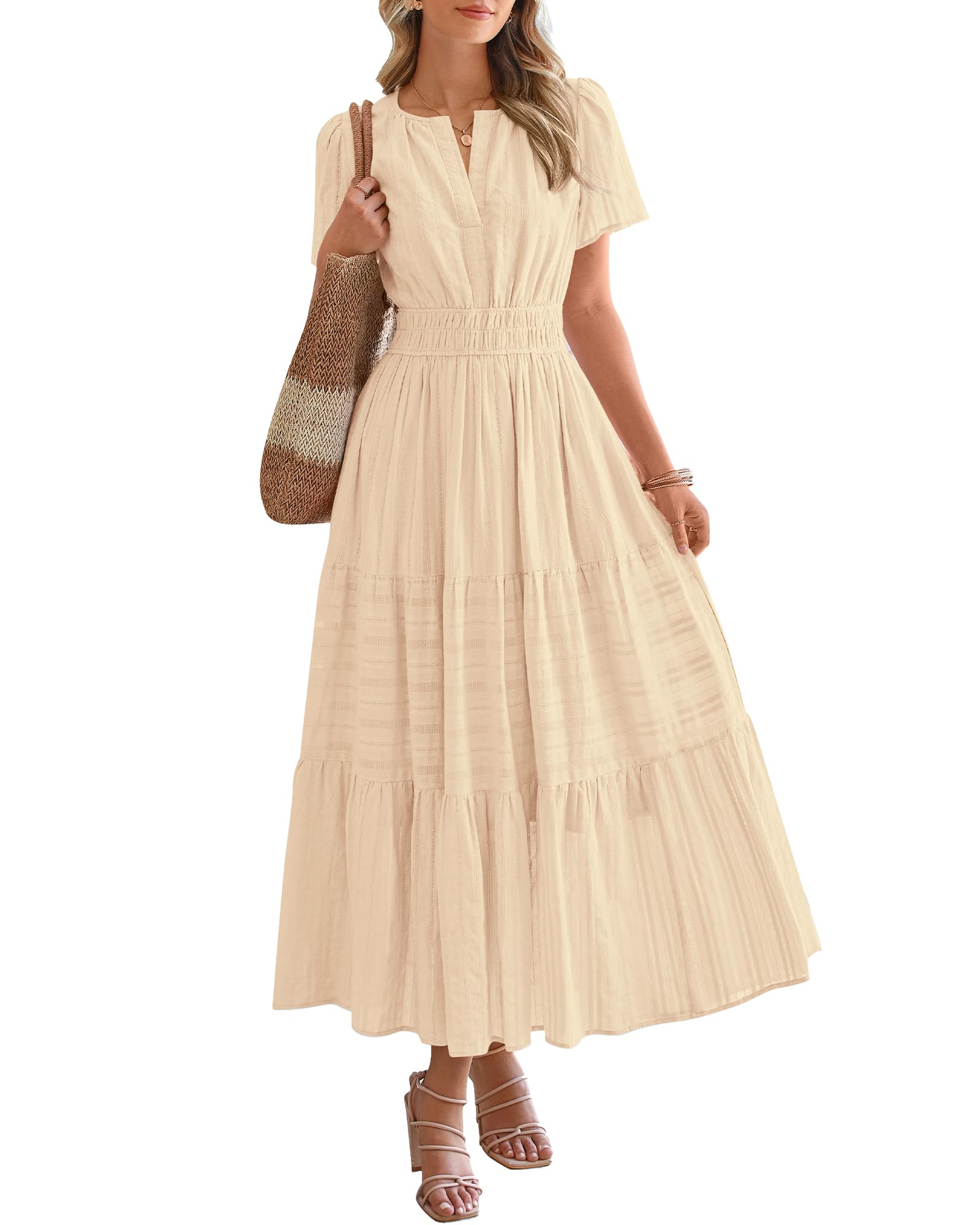 Vestido Casual Btfbm De Verano 2025 Con Cuello En V Y Manga Corta Con Bolsillos - Venta Internacional.