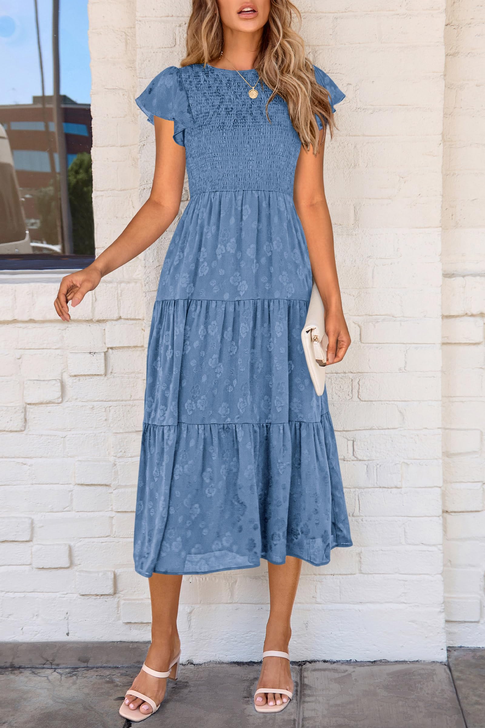 Foto 4 pulgar | Vestido Midi Prettygarden Con Estampado Floral Para Verano 2025 Para Mujer - Venta Internacional.