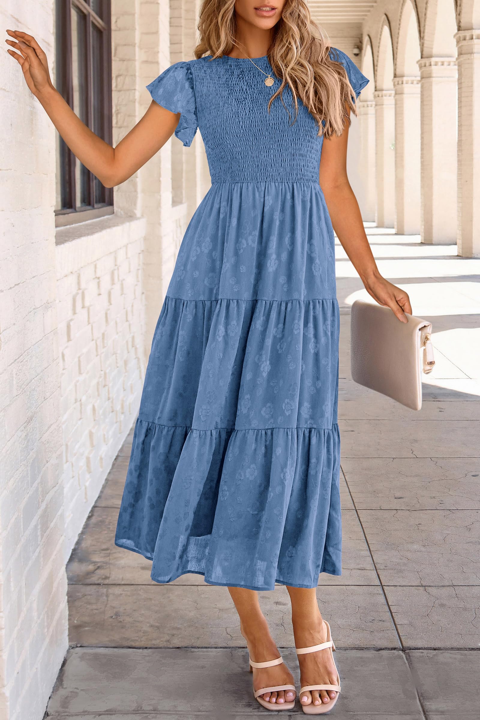 Foto 5 pulgar | Vestido Midi Prettygarden Con Estampado Floral Para Verano 2025 Para Mujer - Venta Internacional.