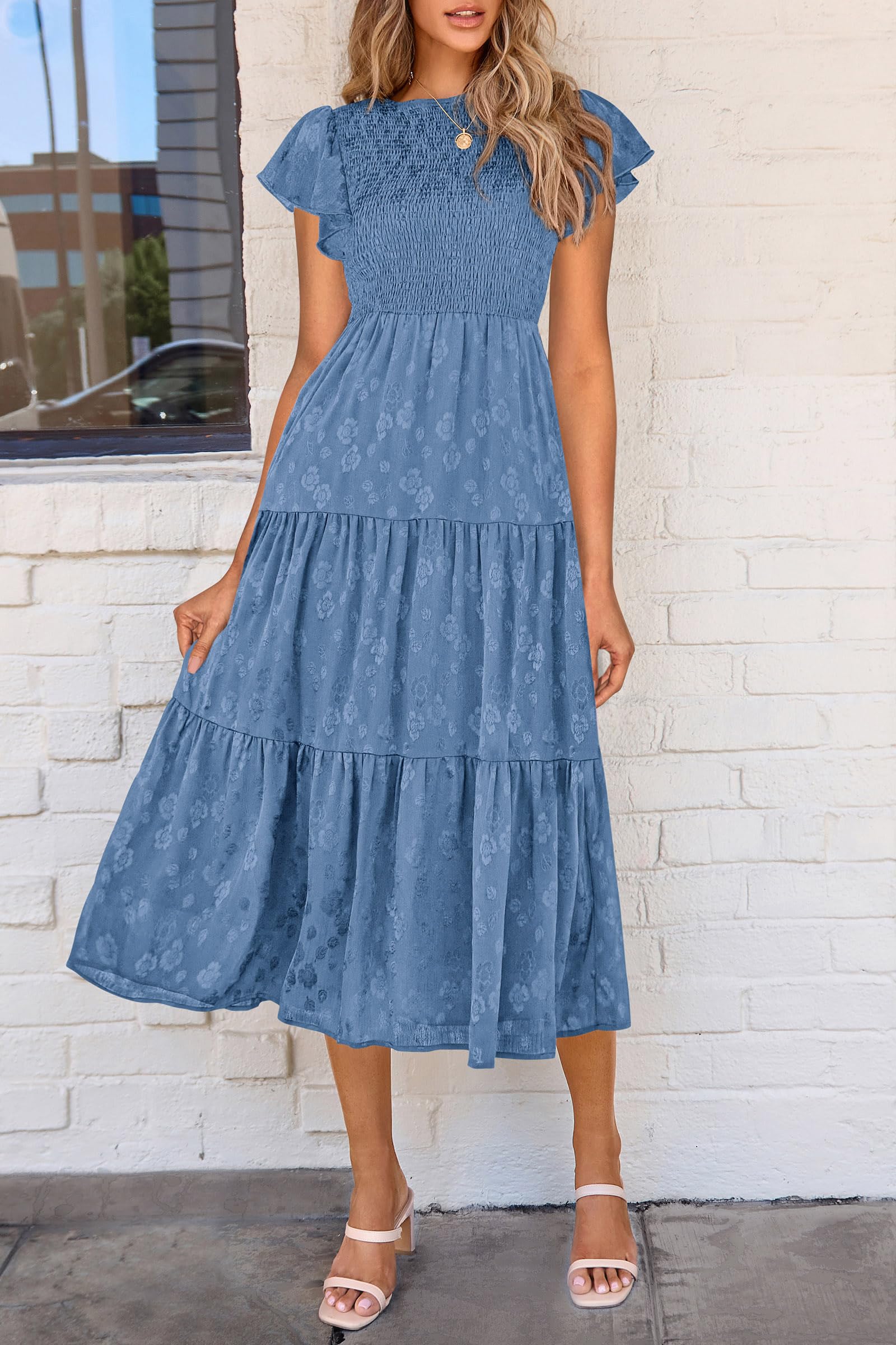 Foto 8 pulgar | Vestido Midi Prettygarden Con Estampado Floral Para Verano 2025 Para Mujer - Venta Internacional.