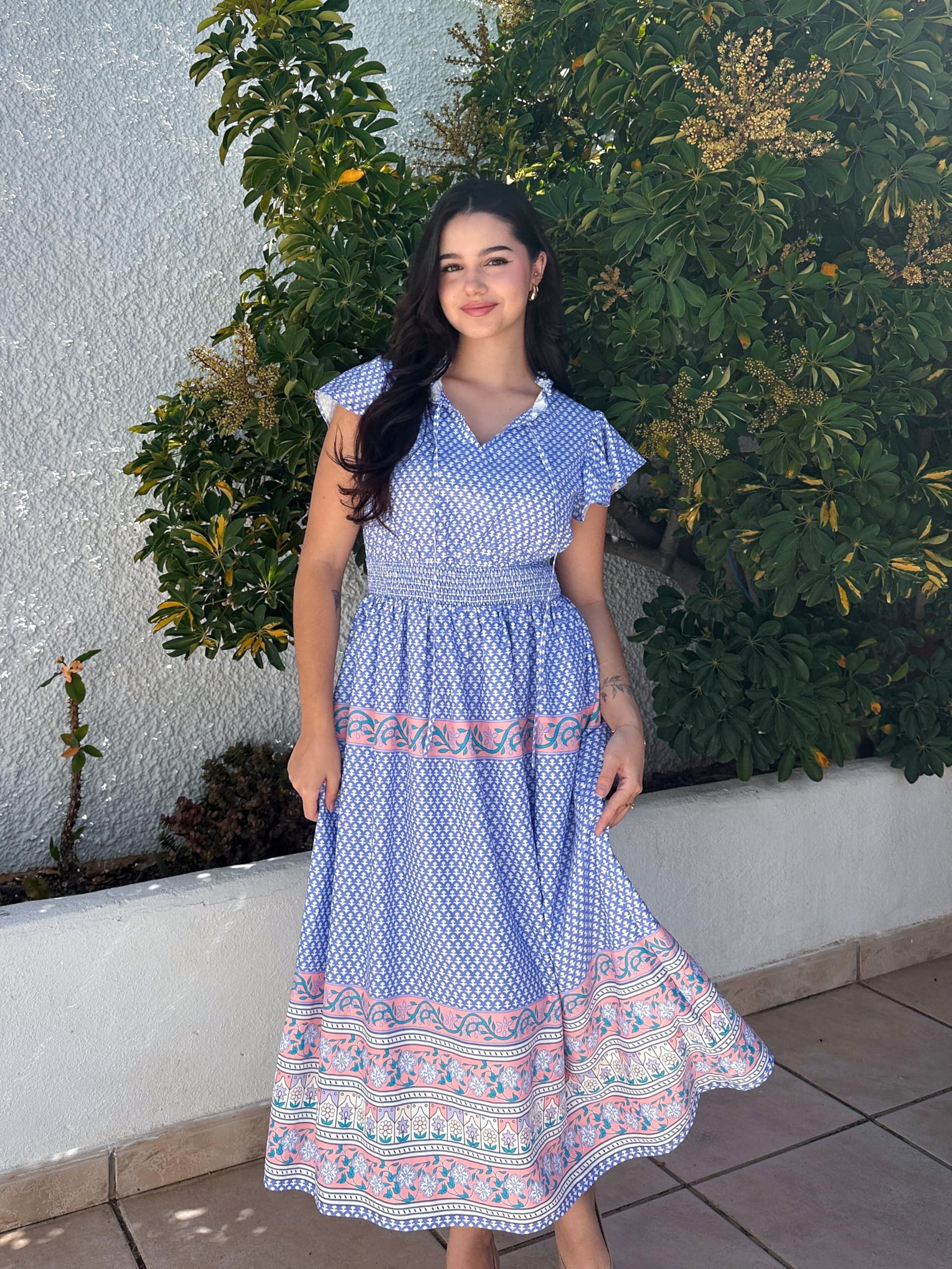 Foto 2 | Vestido Largo Grace Karin Para Mujer, Verano 2025, Cuello En V, Morado Y Rosa - Venta Internacional.