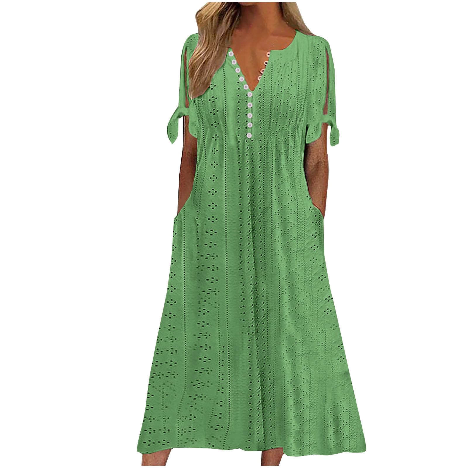 Foto 8 pulgar | Vestido De Verano Genérico Con Hombros Descubiertos Y Cuello En V 2025 - Venta Internacional.