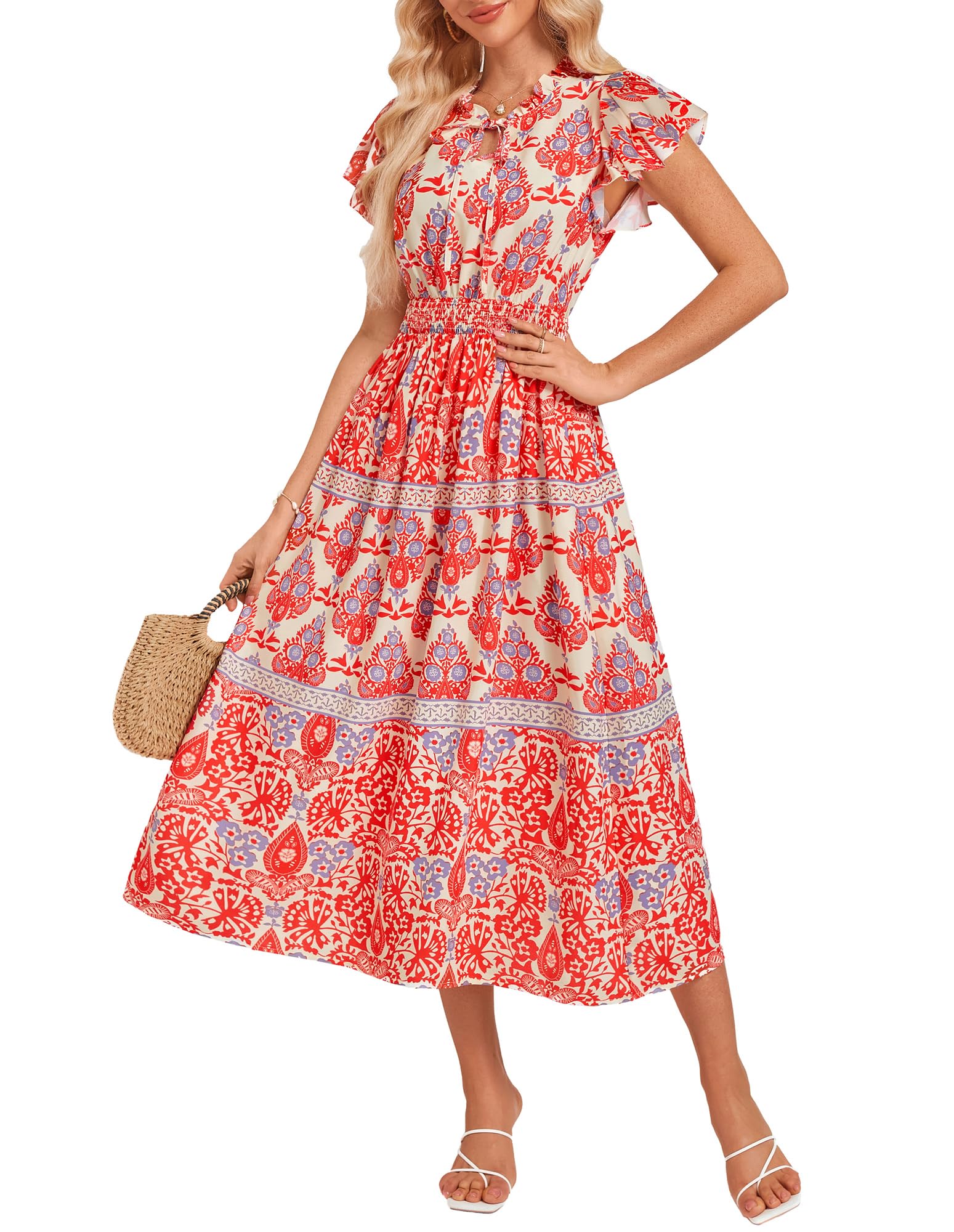 Vestido Largo Grace Karin Mujer Primavera Verano 2025 Rojo Boho Xl - Venta Internacional.