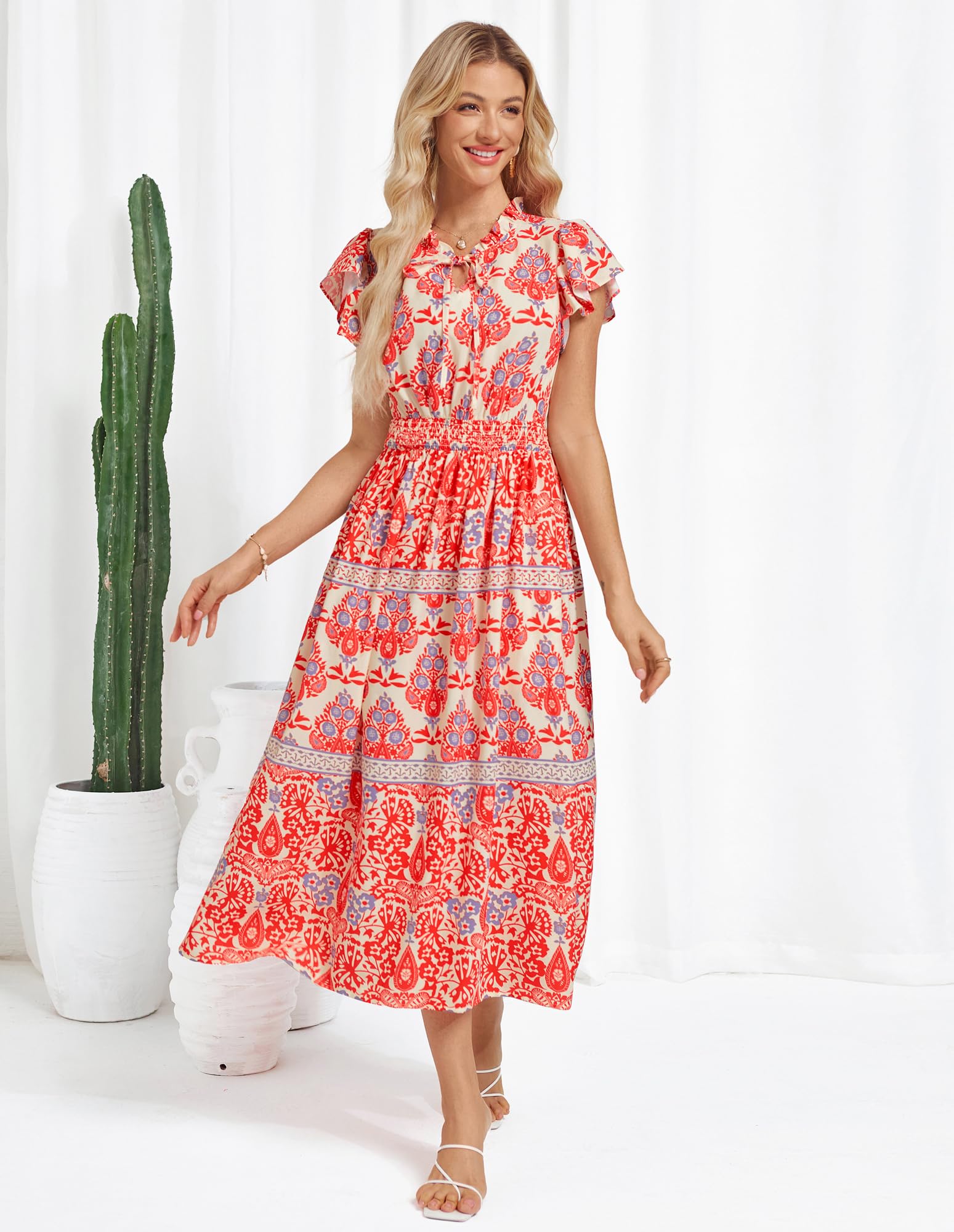 Foto 2 | Vestido Largo Grace Karin Mujer Primavera Verano 2025 Rojo Boho Xl - Venta Internacional.