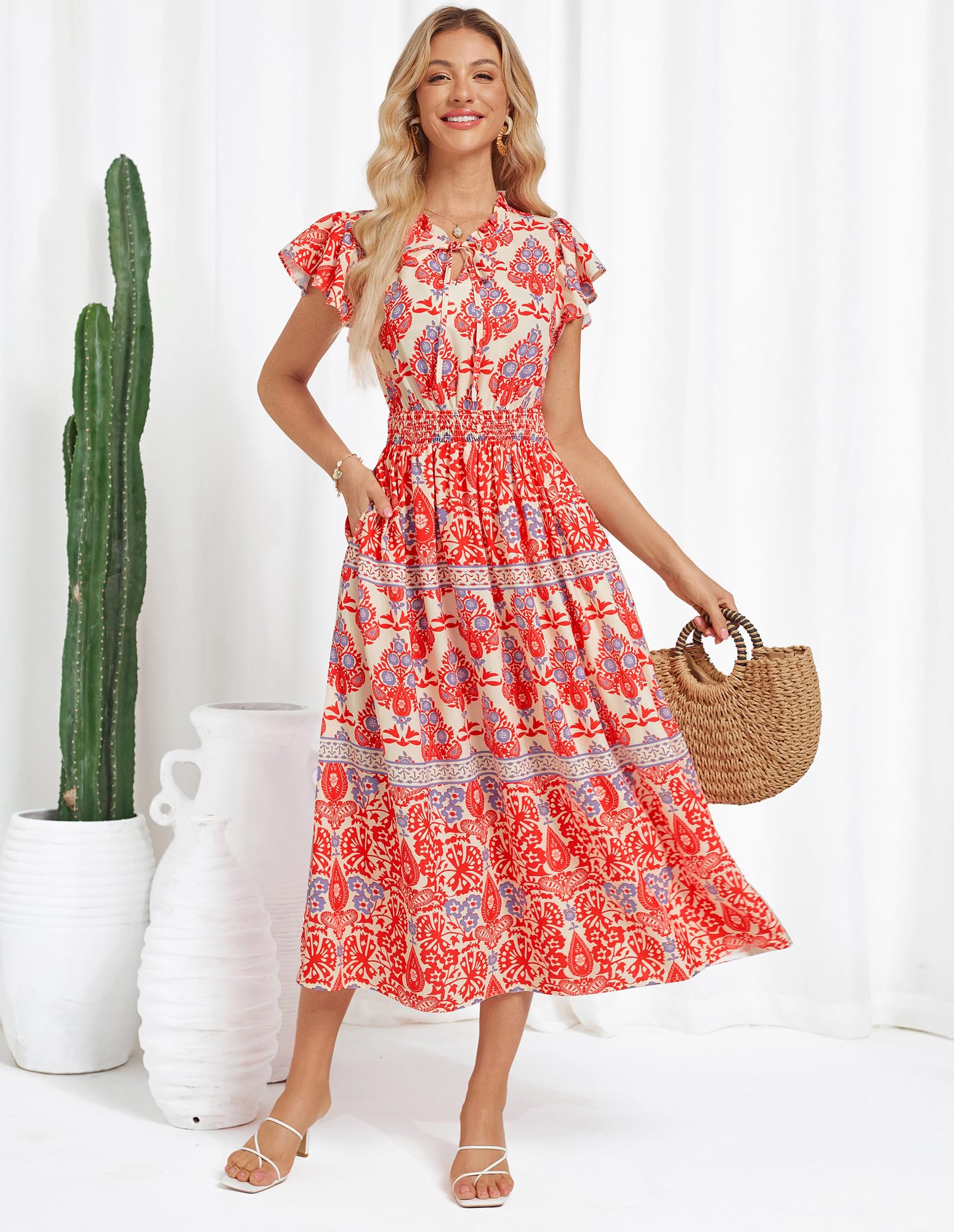Foto 6 pulgar | Vestido Largo Grace Karin Mujer Primavera Verano 2025 Rojo Boho Xl - Venta Internacional.