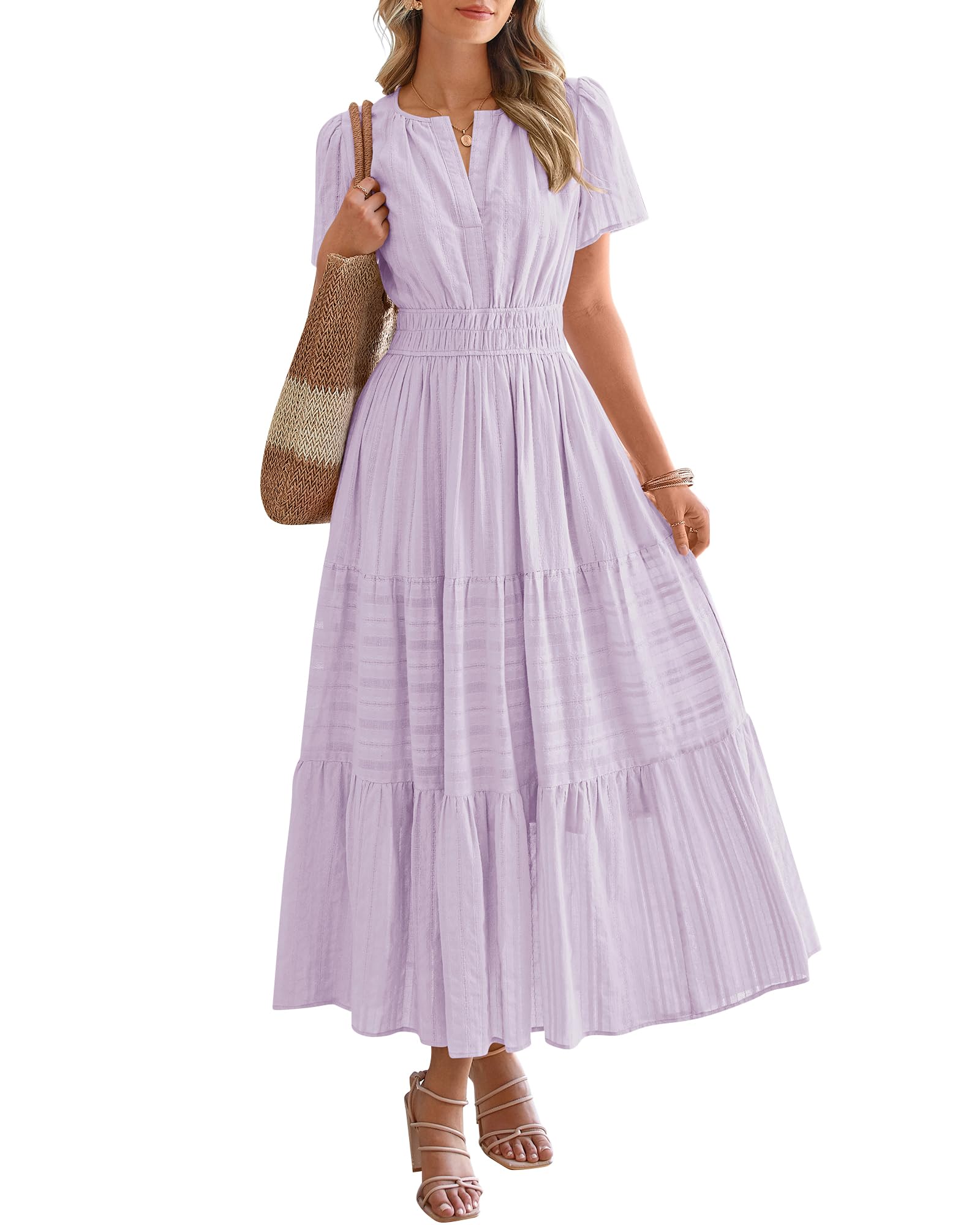 Foto 2 pulgar | Vestido Casual Btfbm Para Mujer, Verano 2025, Cuello En V Y Cintura Elástica - Venta Internacional.