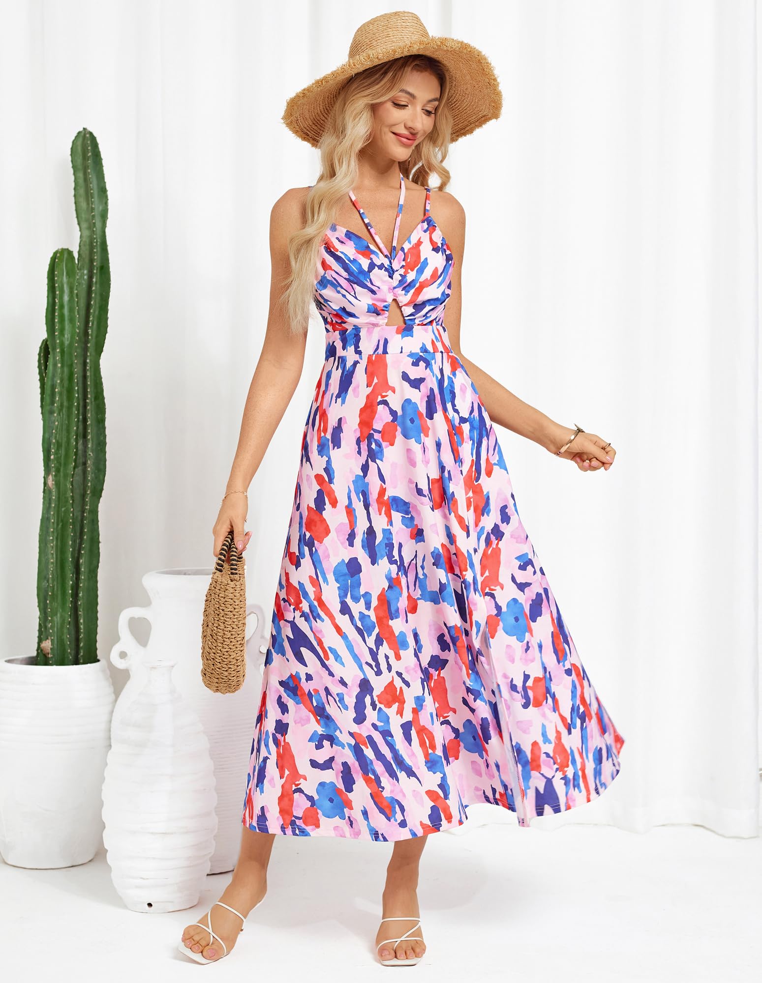 Foto 5 pulgar | Vestido De Verano Grace Karin Vacation Casual Boho Sin Mangas Para Mujer - Venta Internacional.
