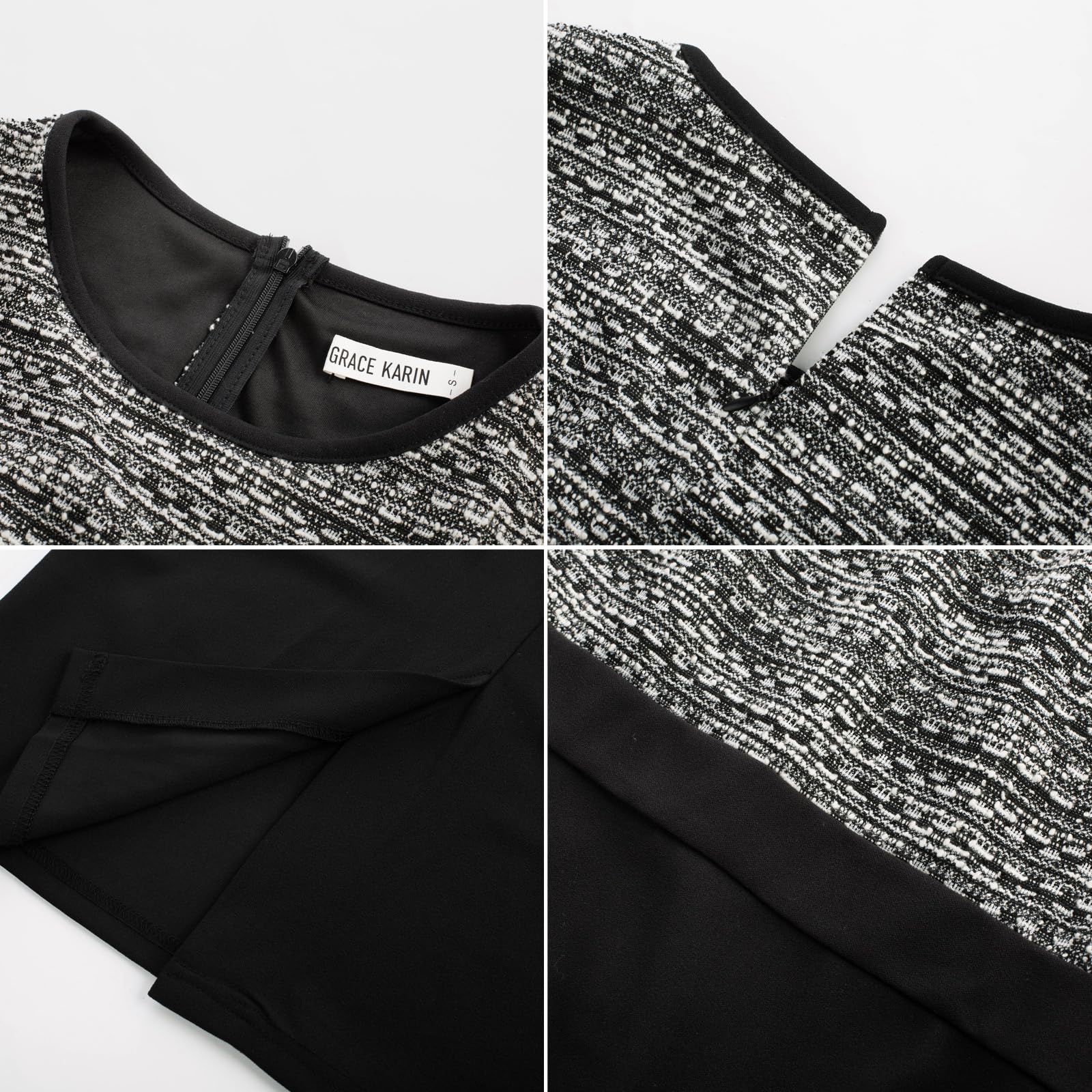 Foto 6 pulgar | Vestido Ajustado Grace Karin Para Mujer Con Funda Fruncida, Negro, 2xl - Venta Internacional.