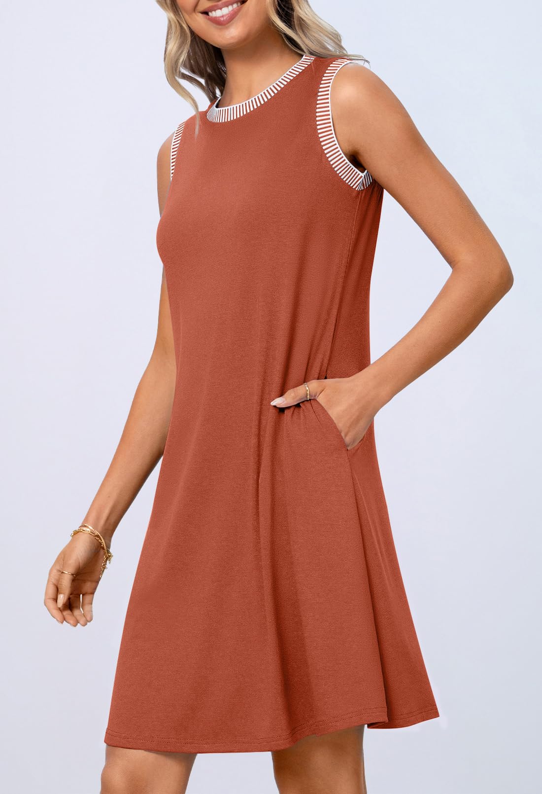 Foto 3 pulgar | Vestido Casual Merokeety Para Mujer 2025, Verano, Primavera, Caramelo - Venta Internacional.