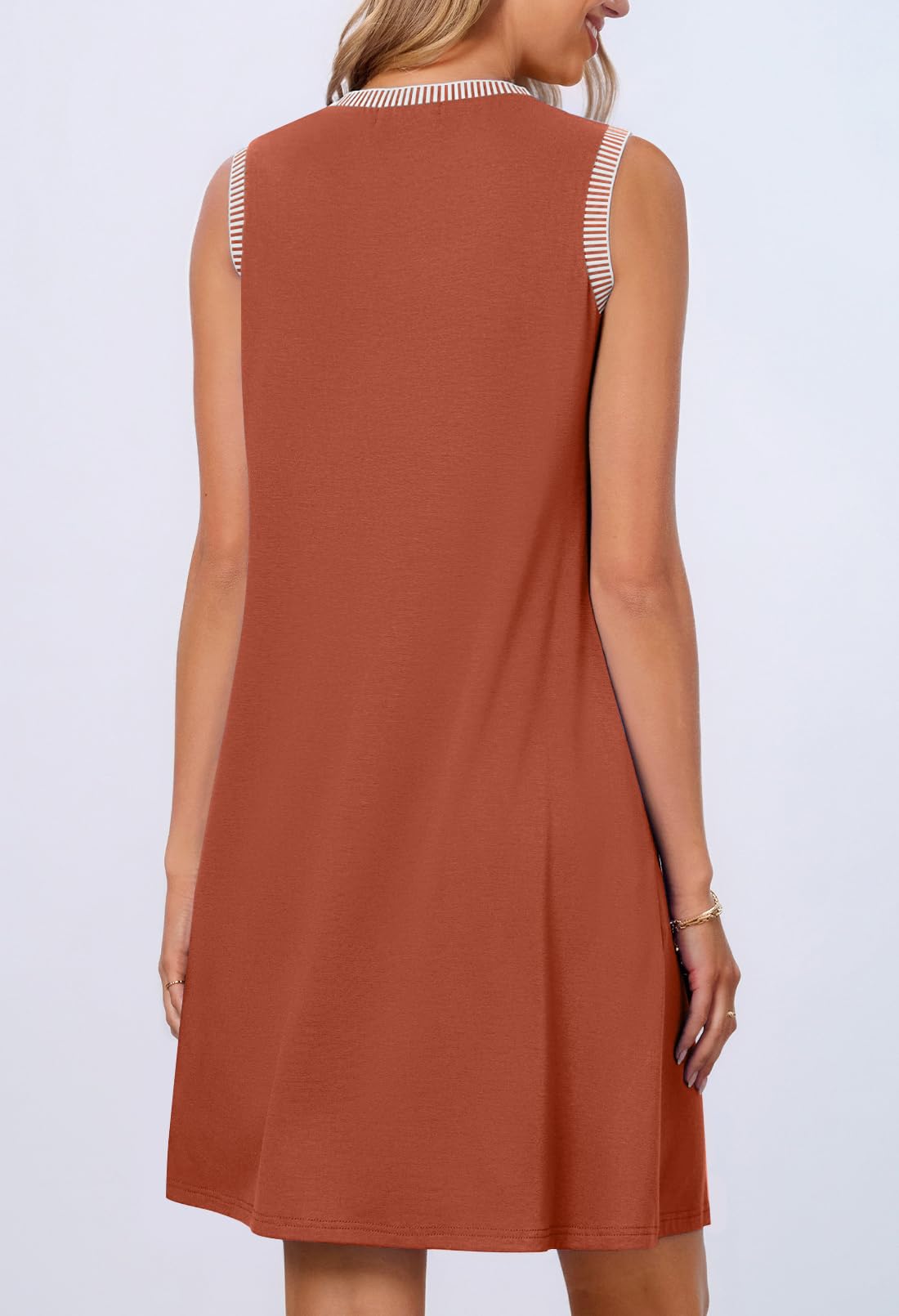 Foto 4 pulgar | Vestido Casual Merokeety Para Mujer 2025, Verano, Primavera, Caramelo - Venta Internacional.