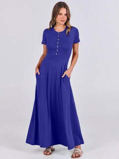 Foto 2 | Vestido Largo Anrabess Casual De Verano De Manga Corta Para Mujer - Venta Internacional.