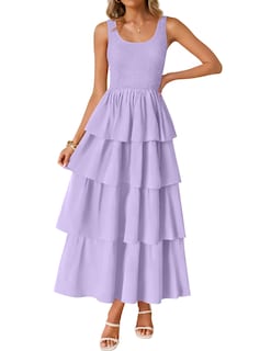 Foto 1 | Vestido Zesica 2025 Para Mujer, Bohemio, Sin Mangas, Midi, Morado - Venta Internacional.