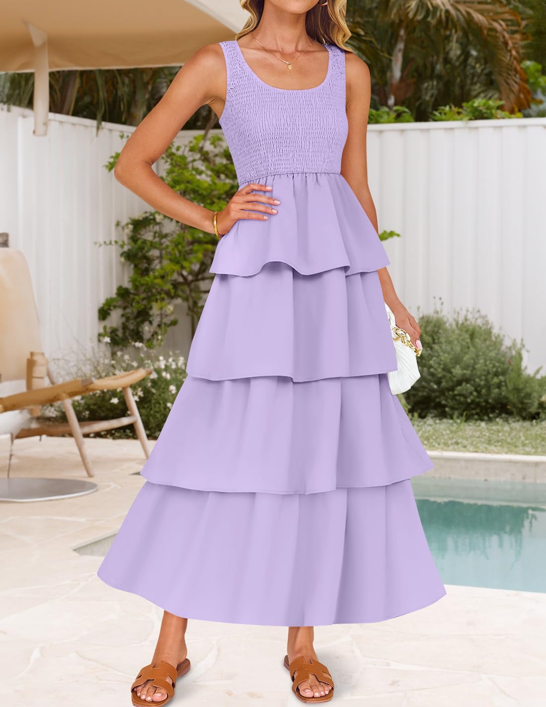 Foto 3 pulgar | Vestido Zesica 2025 Para Mujer, Bohemio, Sin Mangas, Midi, Morado - Venta Internacional.
