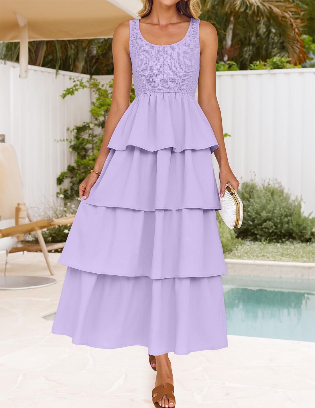 Foto 4 pulgar | Vestido Zesica 2025 Para Mujer, Bohemio, Sin Mangas, Midi, Morado - Venta Internacional.