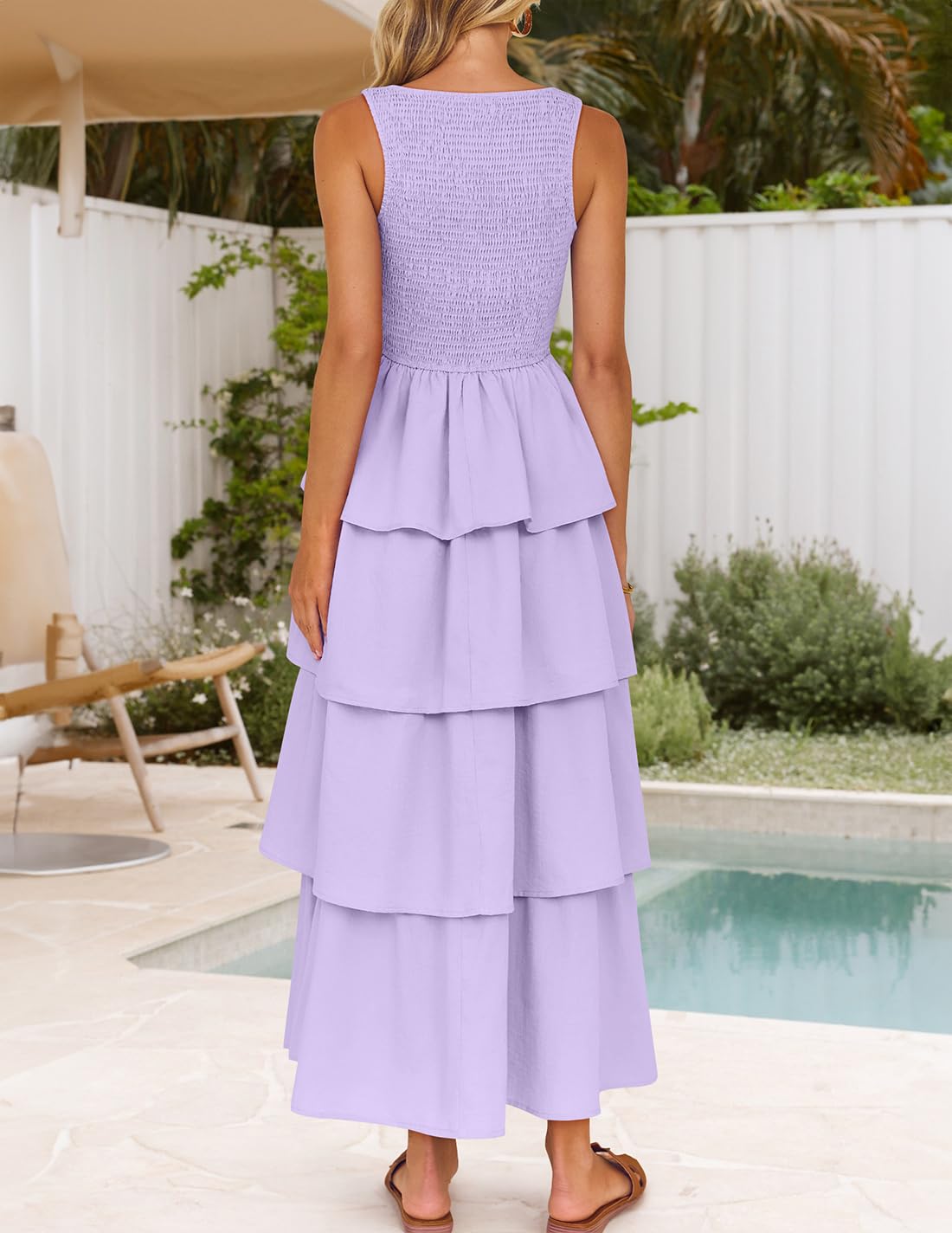 Foto 5 pulgar | Vestido Zesica 2025 Para Mujer, Bohemio, Sin Mangas, Midi, Morado - Venta Internacional.