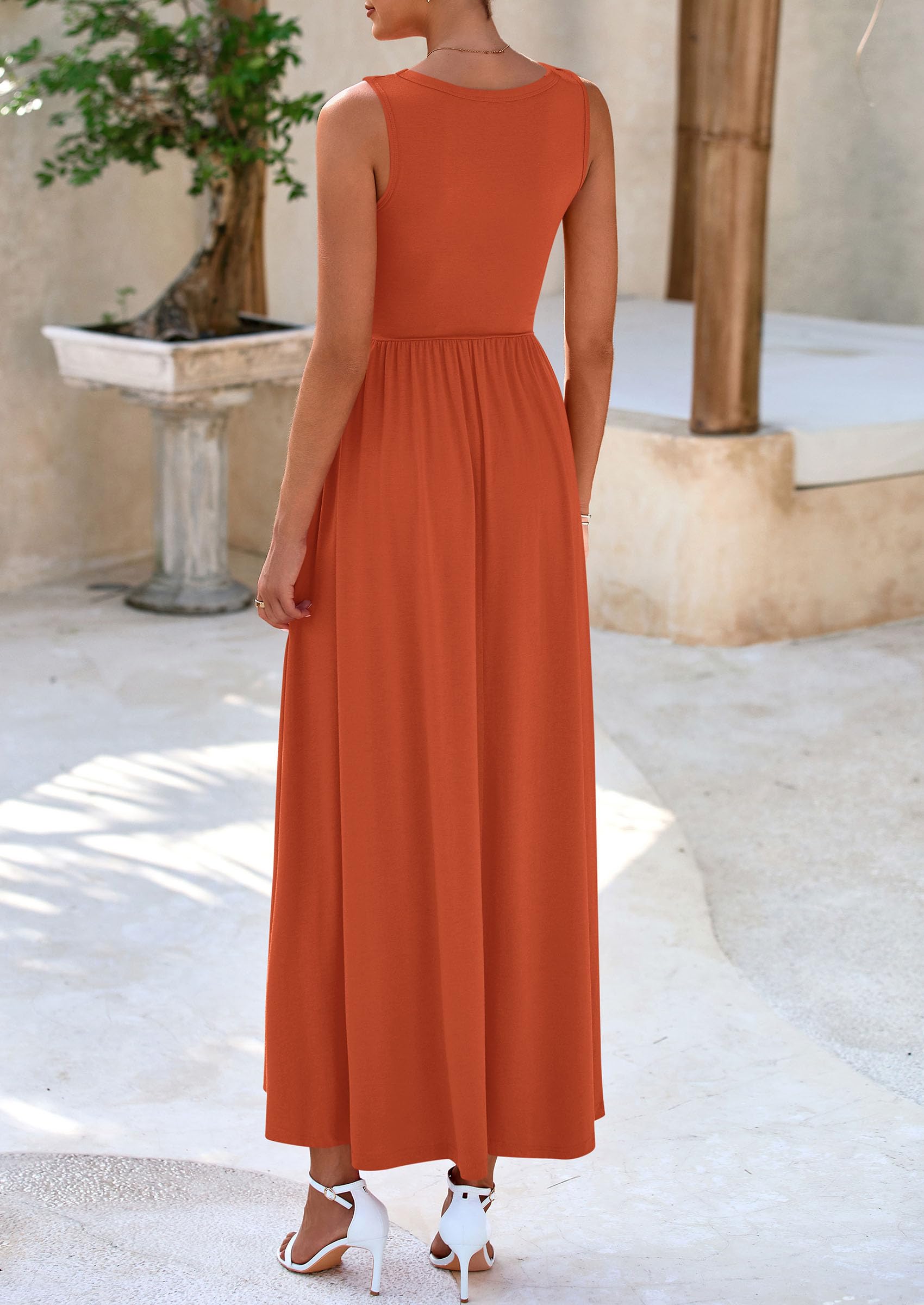 Foto 2 | Vestido Largo Prettygarden 2025 Sin Mangas Con Volantes, Color Rojo Sirena - Venta Internacional.
