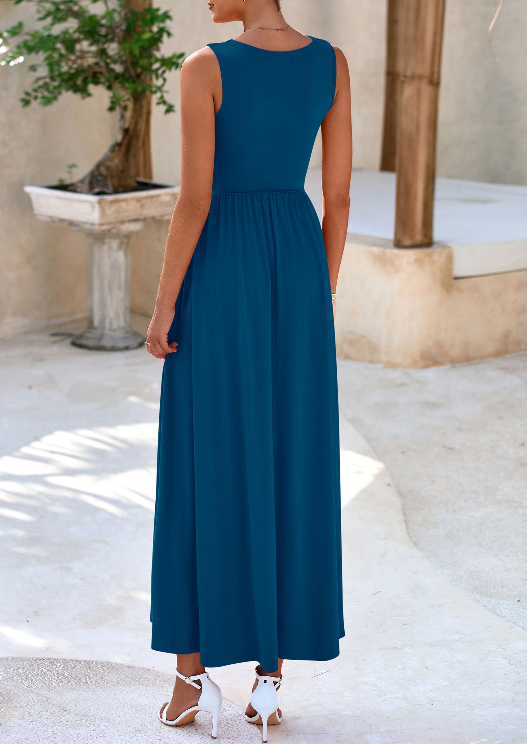 Foto 2 | Vestido Largo Prettygarden 2025 Sin Mangas Con Volantes En Forma De Sirena Para Mujer - Venta Internacional.