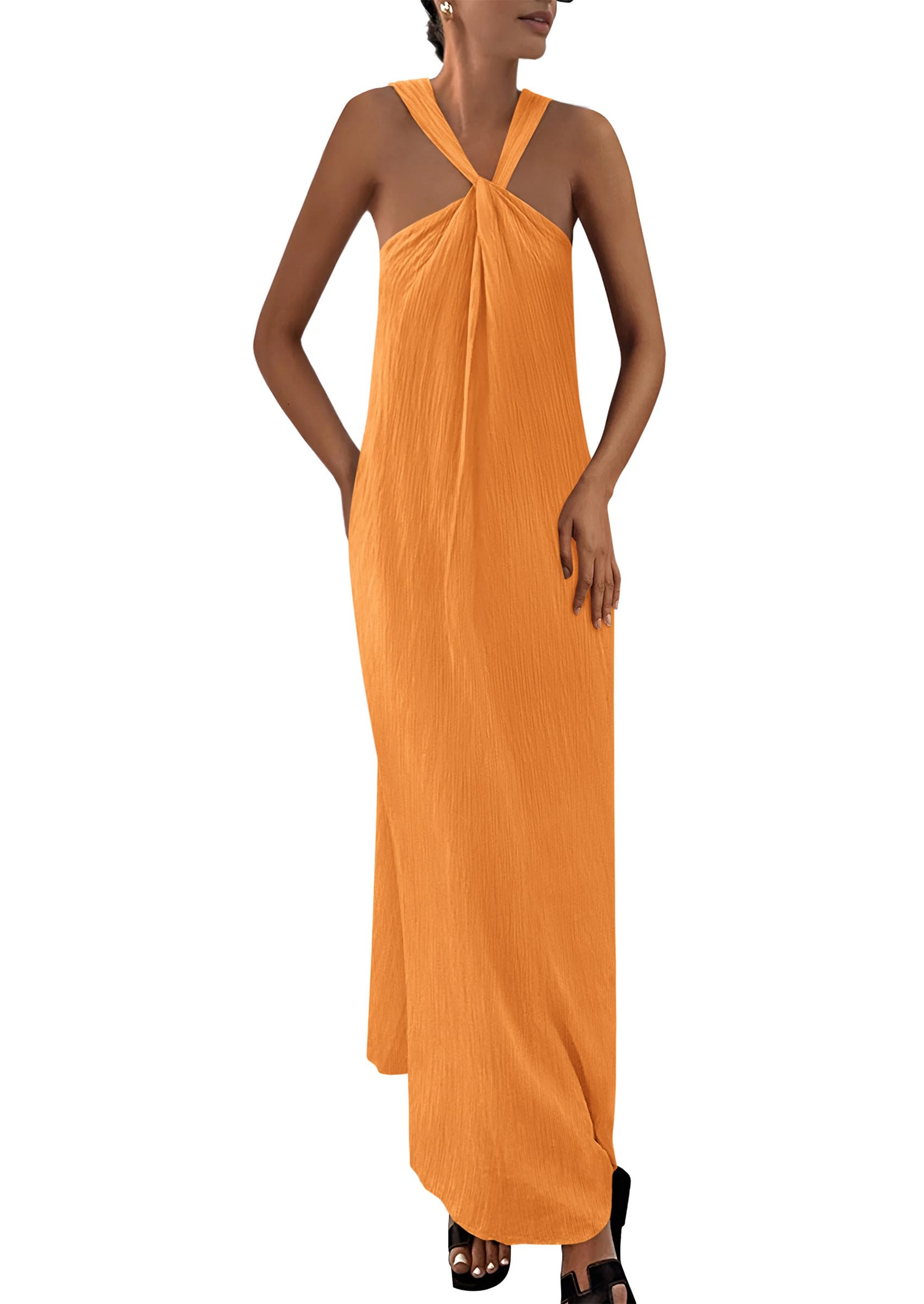 Foto 2 pulgar | Vestido De Verano Prettygarden 2025 Sin Mangas Con Tiras Sueltas Para Playa - Venta Internacional.