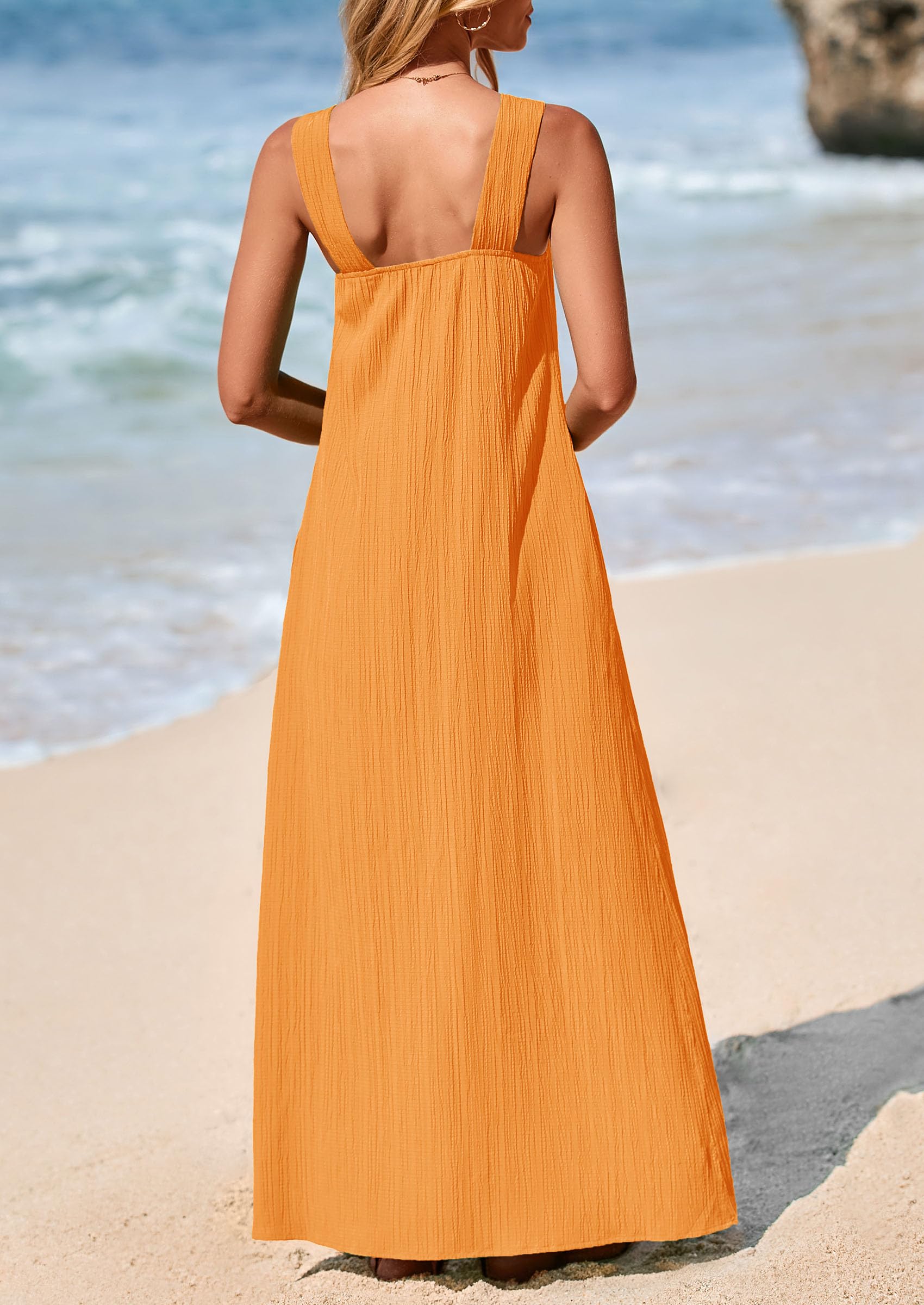 Foto 2 | Vestido De Verano Prettygarden 2025 Sin Mangas Con Tiras Sueltas Para Playa - Venta Internacional.