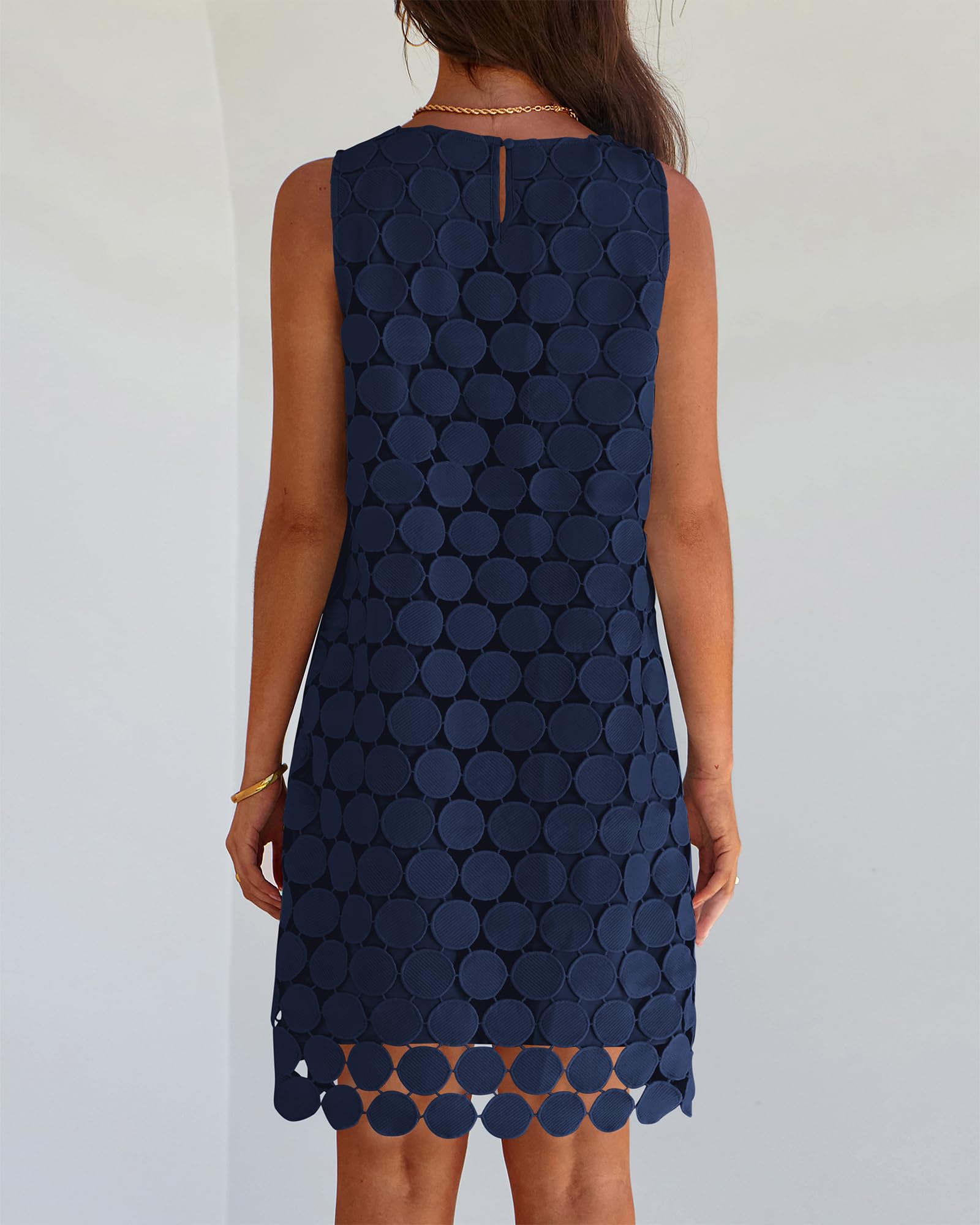 Foto 4 pulgar | Vestido BTFBM Bordado Circular Azul Marino para Mujer - Venta Internacional