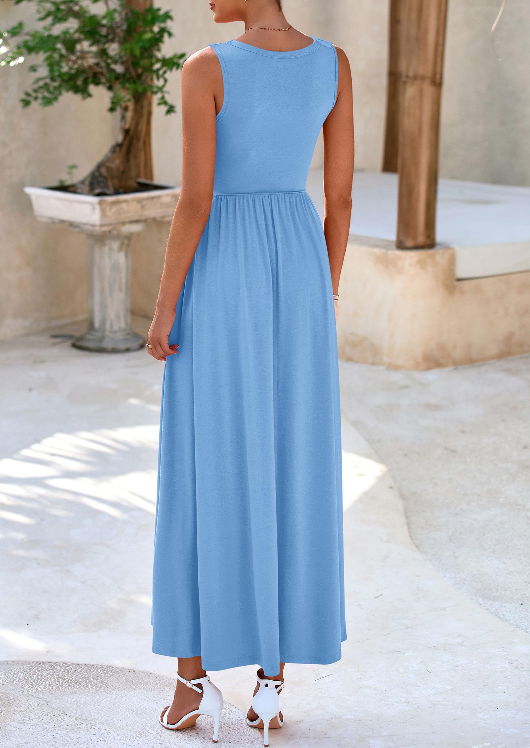 Foto 2 | Vestido Largo Prettygarden 2025 Con Volantes Azul Cóctel Para Mujer - Venta Internacional.