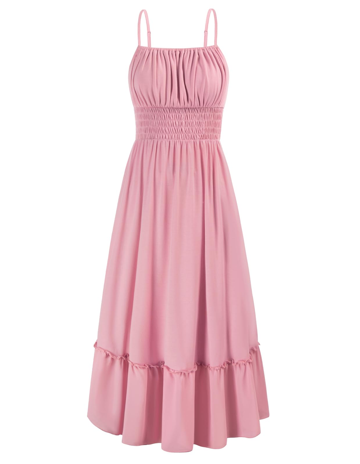 Foto 2 pulgar | Vestido Largo Grace Karin, Verano, Con Volantes, Fluido, Sin Mangas, Rosa - Venta Internacional.