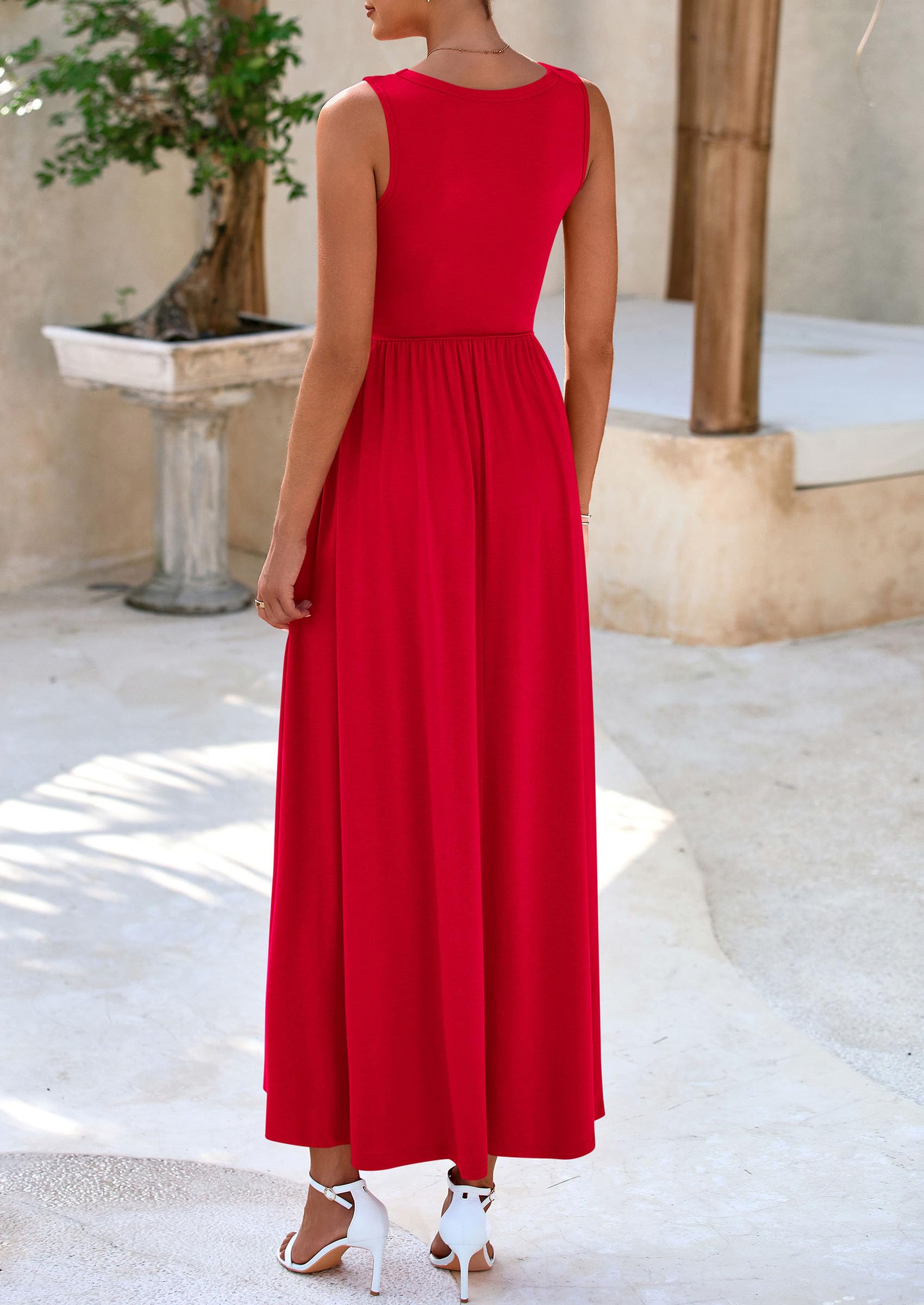 Foto 2 | Vestido Largo Prettygarden 2025 Sin Mangas Con Volantes Para Mujer - Venta Internacional.