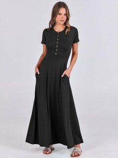 Foto 2 | Vestido Largo Anrabess Casual De Verano De Manga Corta Para Mujer - Venta Internacional.